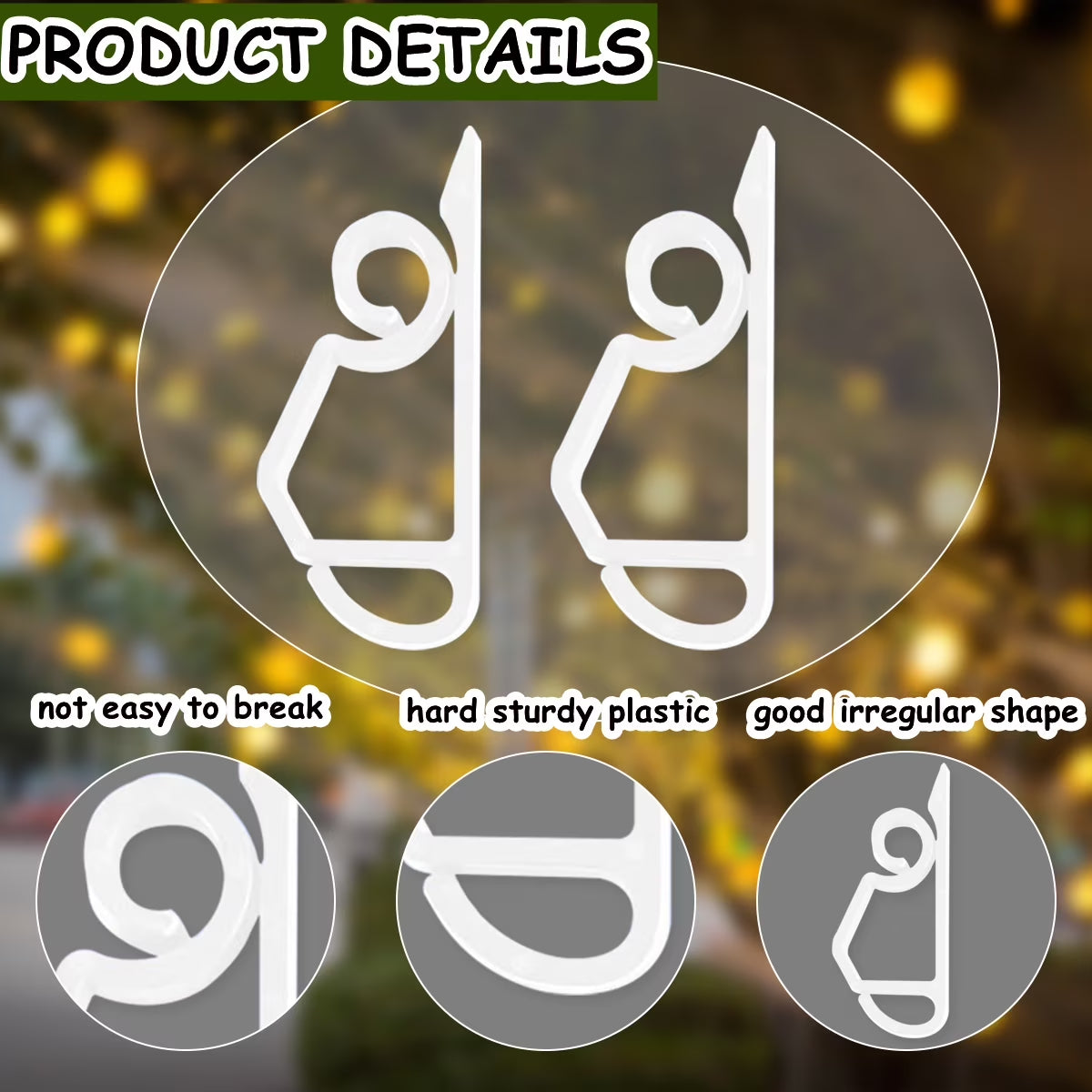 Light Clip Hooks String Light Hooks Gutter Hooks for Outdoor Light Weatherproof Light Hangers for Christmas Decoration White 120Pcs