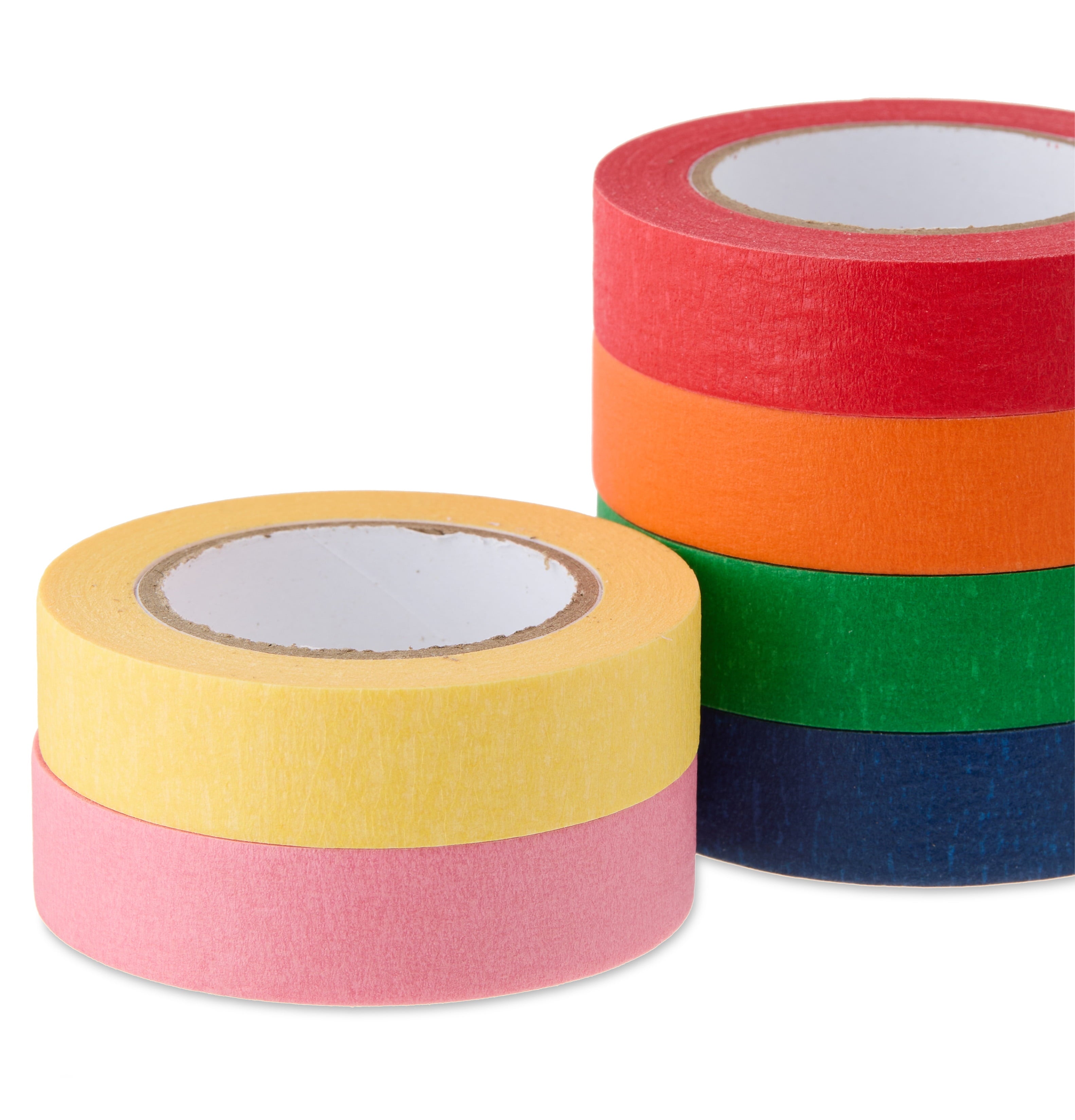 Pen+Gear Masking Tape, 0.59 in X 15 Yds, Multicolor, 6 Rolls