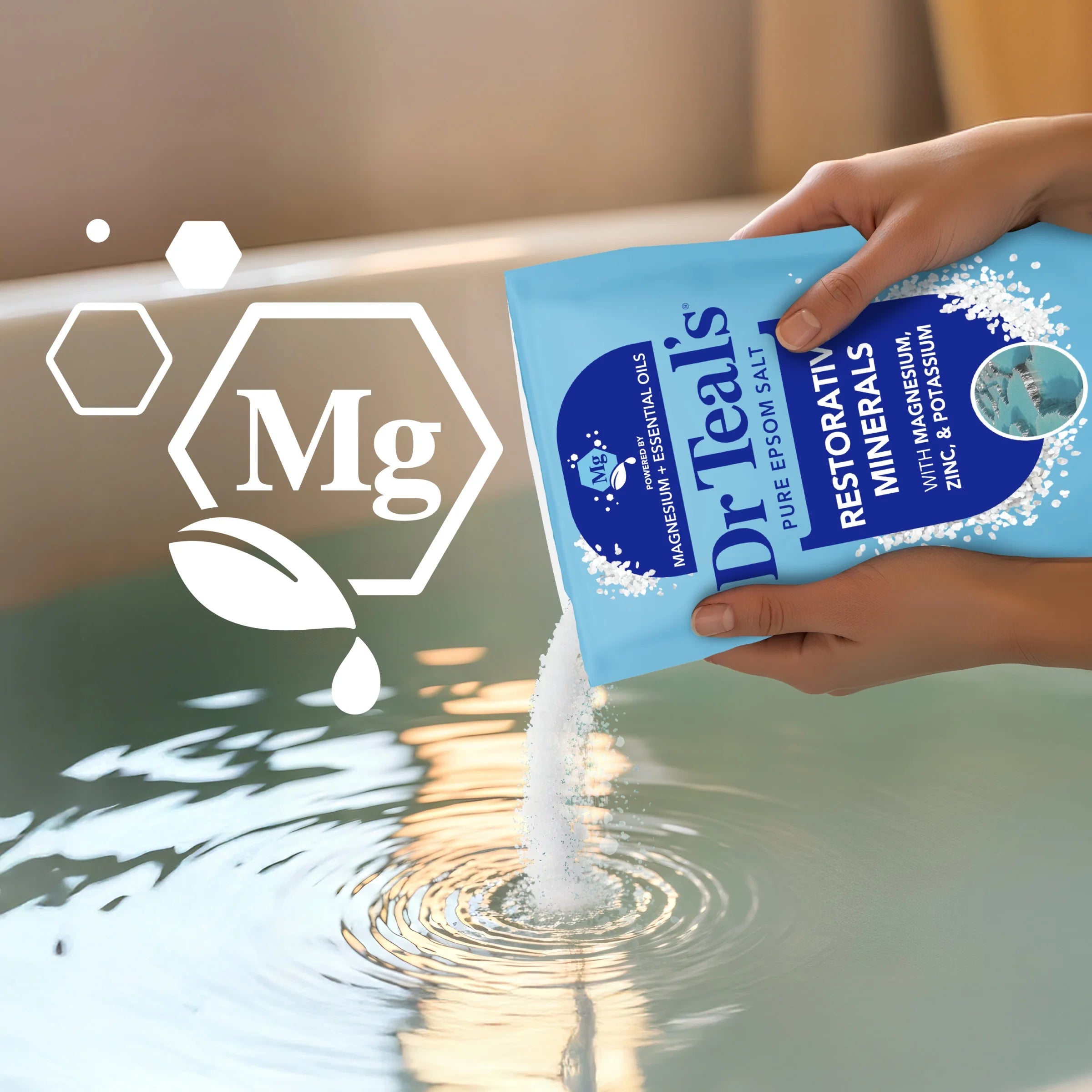 Dr Teal'S Epsom Salt Magnesium Soak, Restorative Minerals with Potassium & Zinc, 3 Lbs