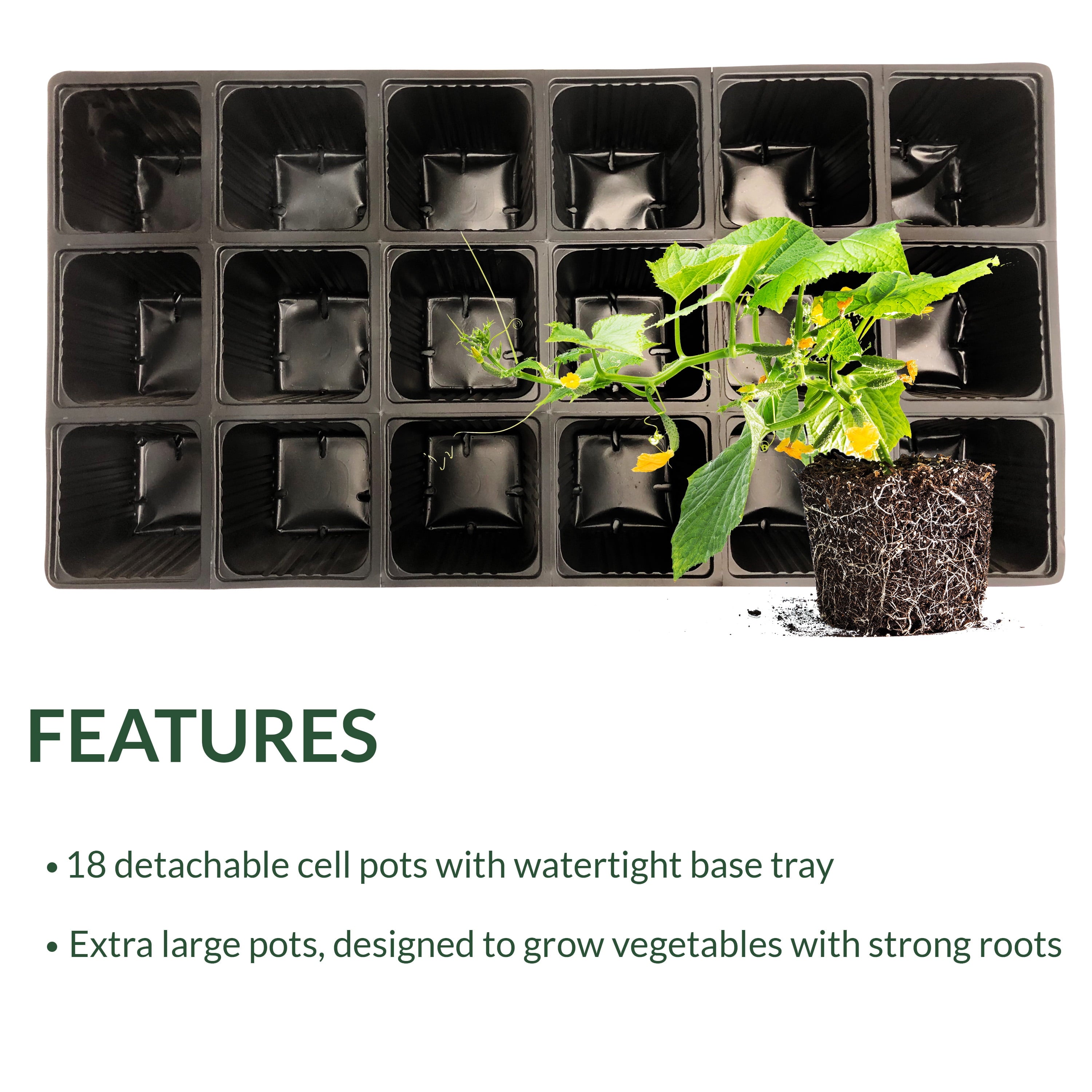 Ferry-Morse Reusable 18 Pot Seed Starting Plastic Tray