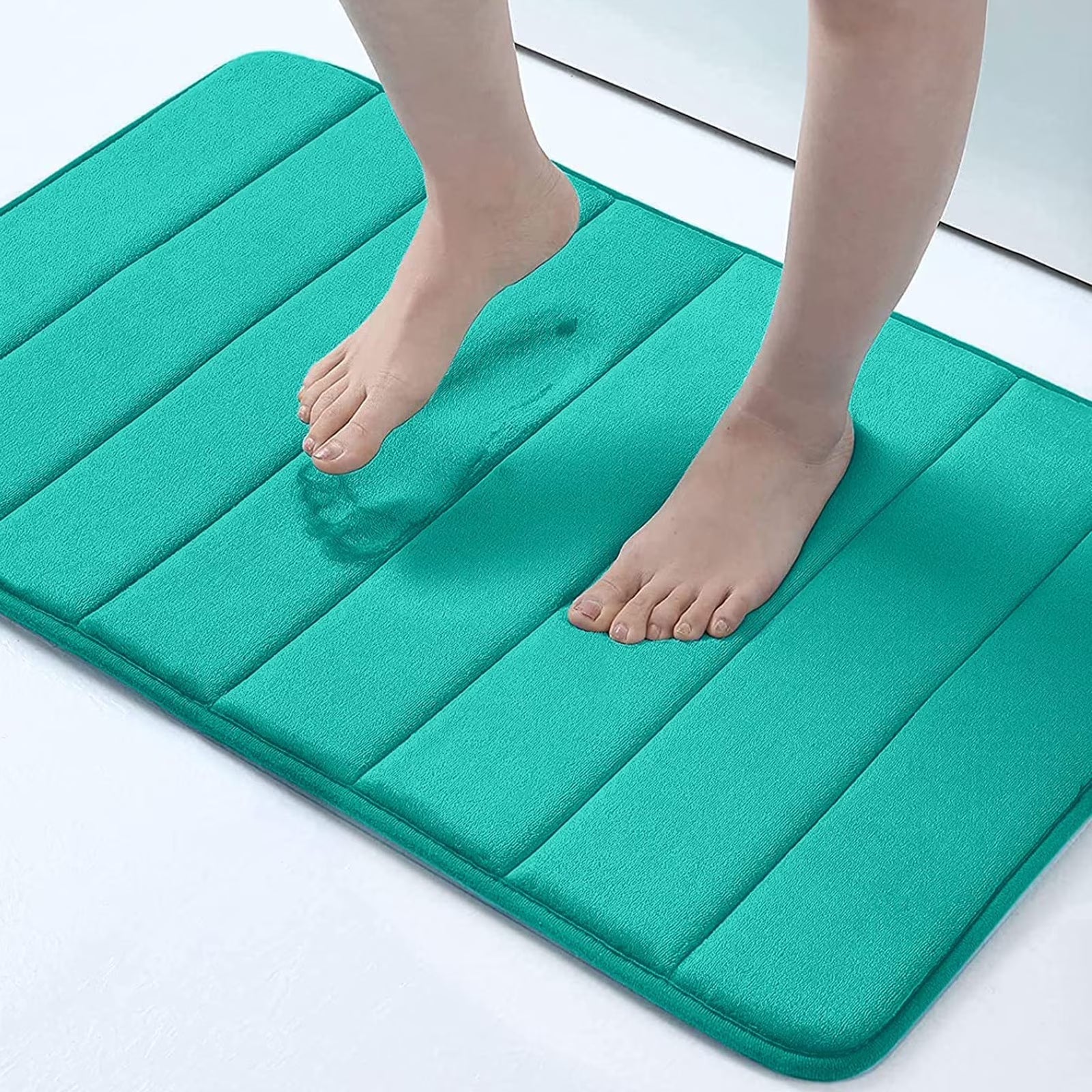 Buganda Memory Foam Bath Mats Soft Absorbent Bathroom Rugs 20" X 30", Black