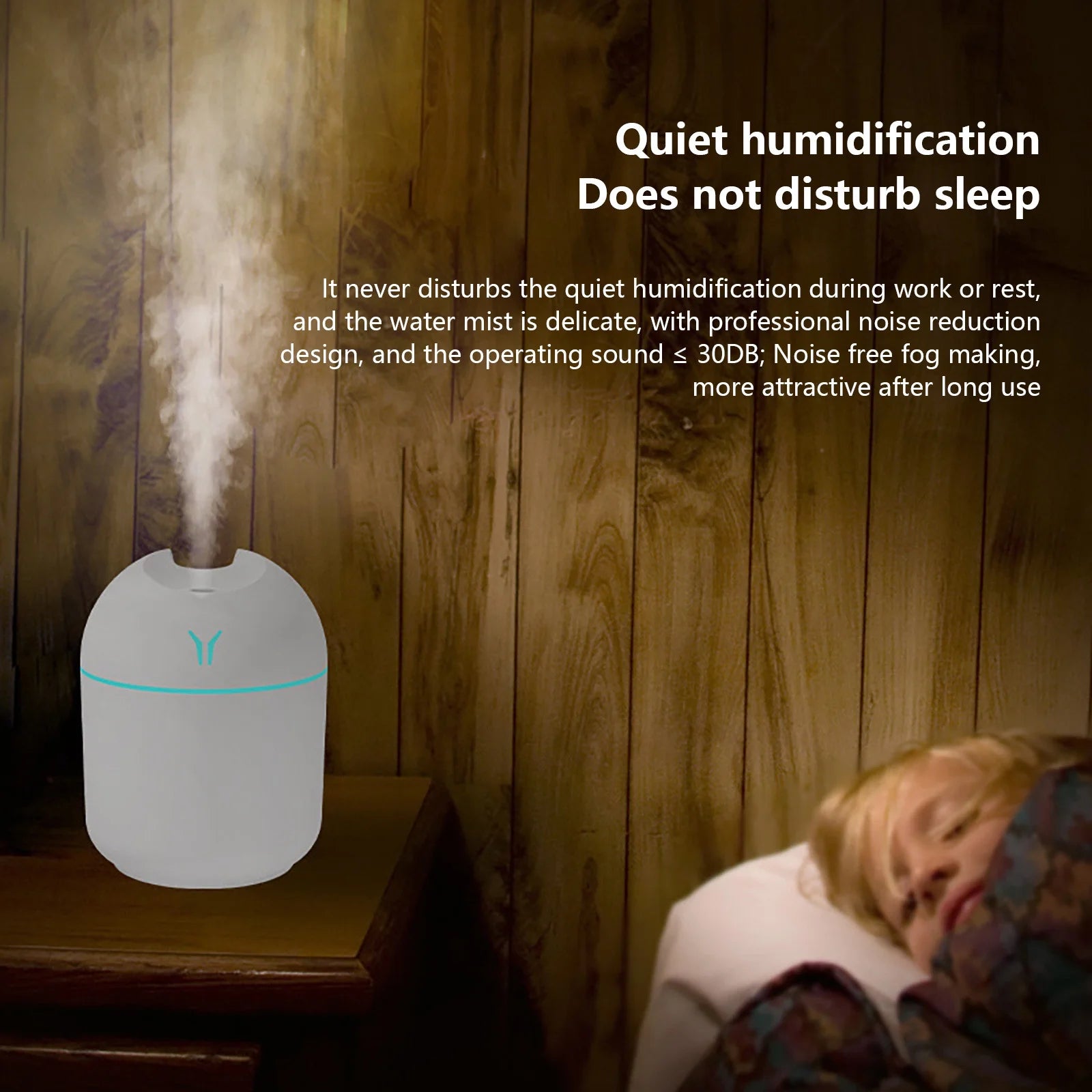 Vikakiooze 2023 Promotion on Sale, U Humidifier with Light ,Quiet Cool Mist Humidifier for Bedroom and Office ,Plants, Easy to Clean
