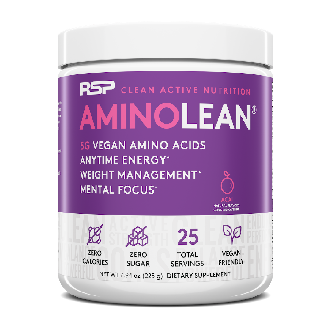 RSP AminoLean – Vegan Acai (7.94 oz) | Plant-Based Amino Acids, Anytime Energy & Weight Management