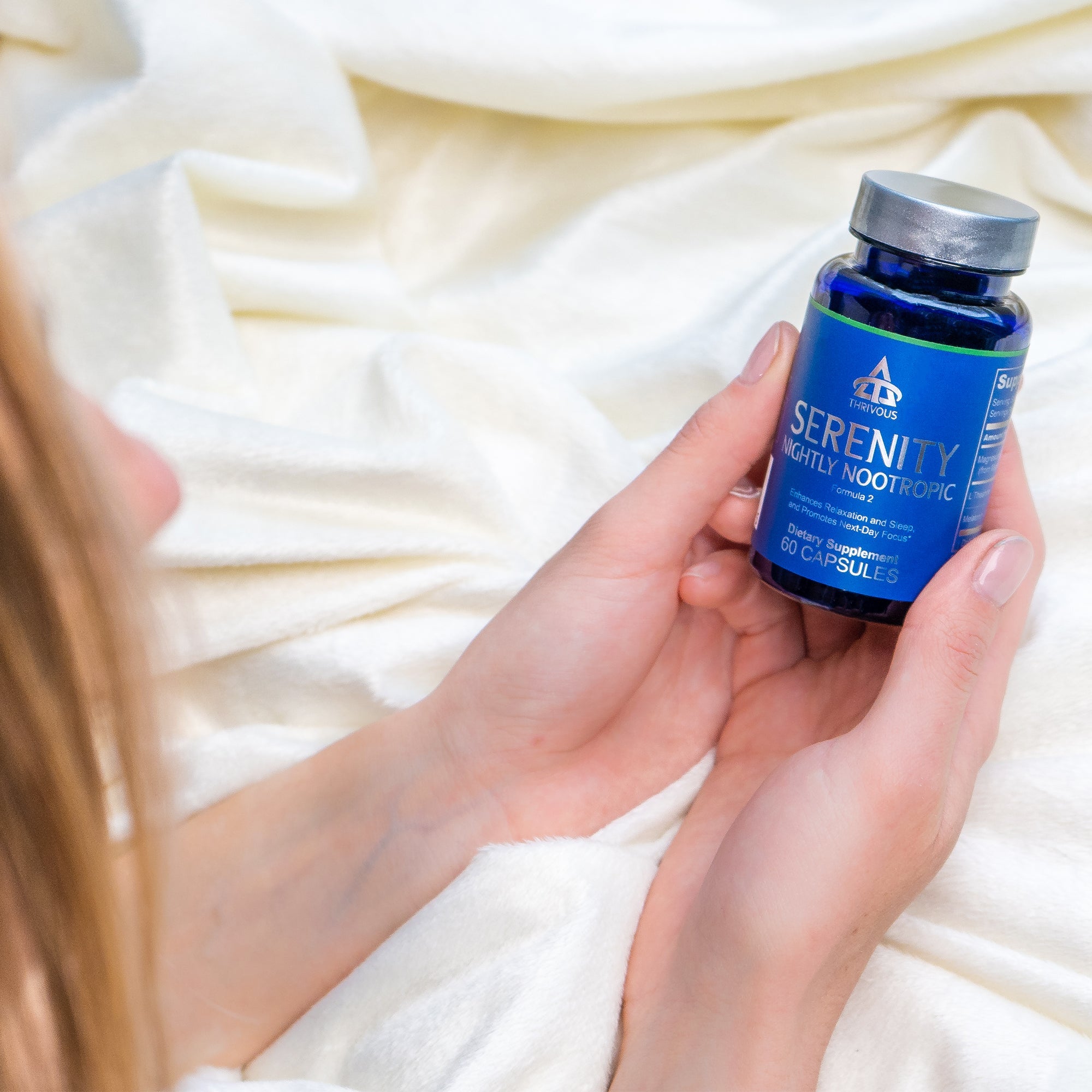 Serenity Nightly Nootropic – Advanced Sleep & Relaxation Supplement with Ashwagandha, L-Theanine, Magnesium Glycinate & Melatonin – 60 Capsules