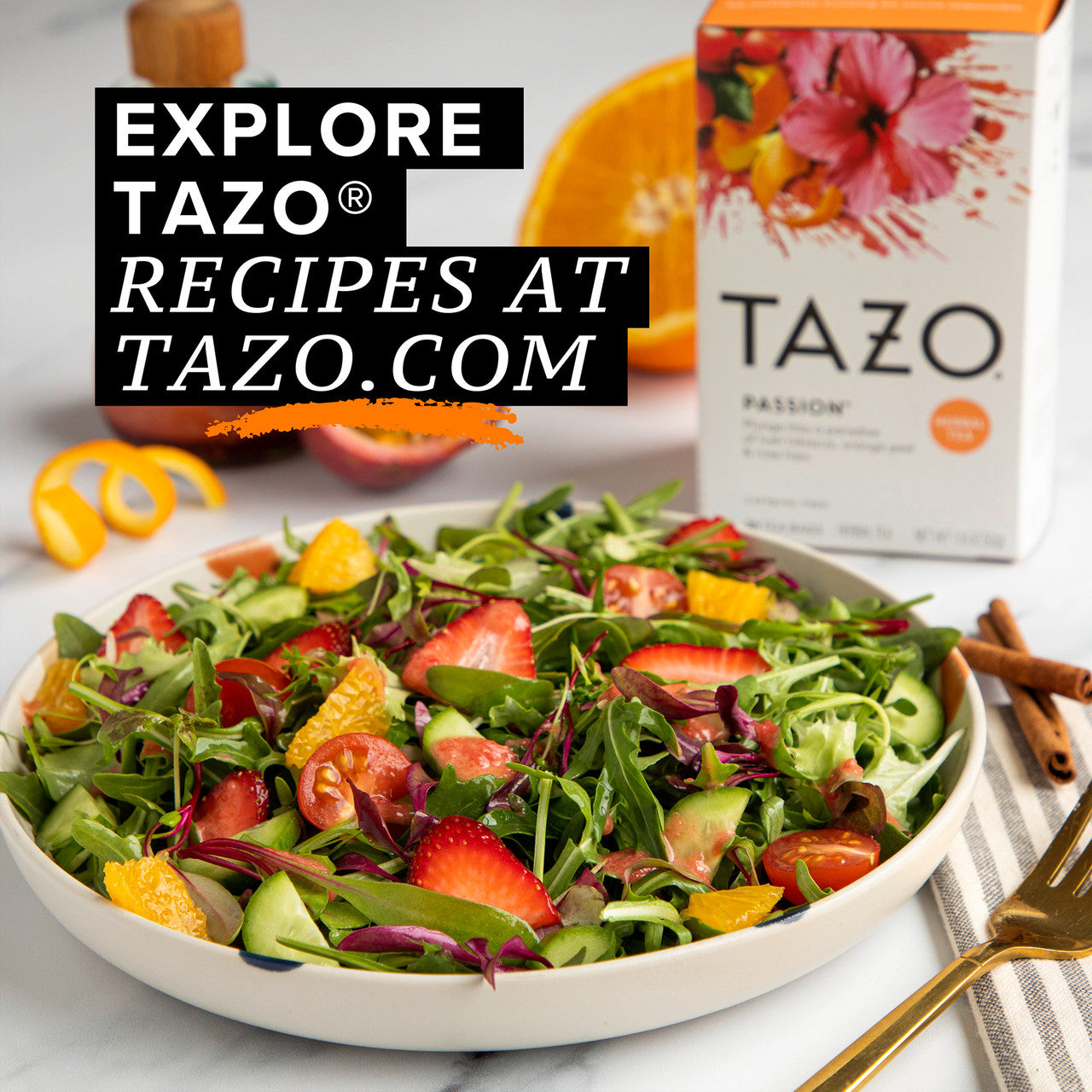Tazo Passion Herbal Tea – Caffeine-Free Hibiscus & Fruit Blend (6x20 Bags)
