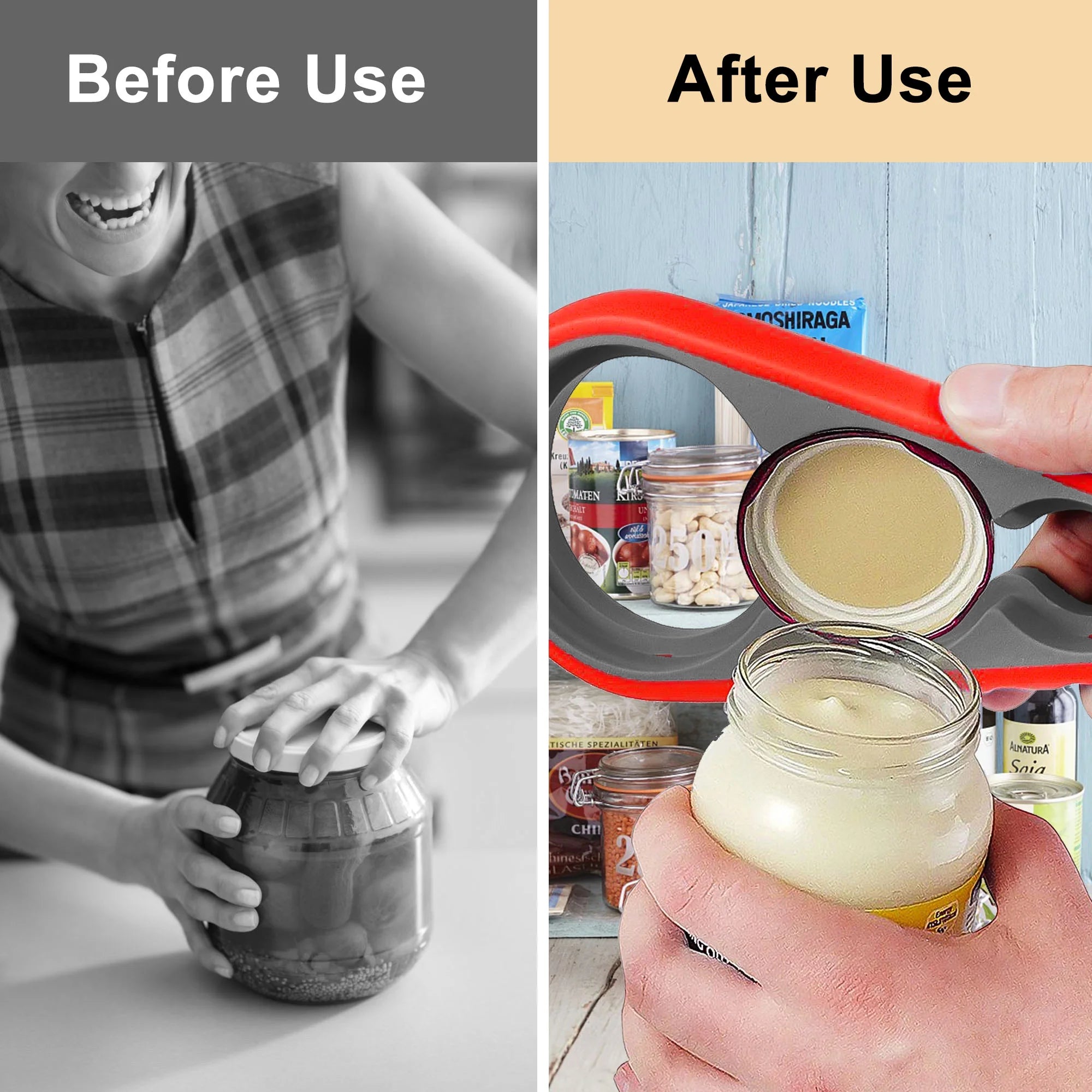 Eeekit 2Pcs Easy Grip Jar Openers, Non-Slip Bottle Openers for Seniors with Arthritis & Weak Hands