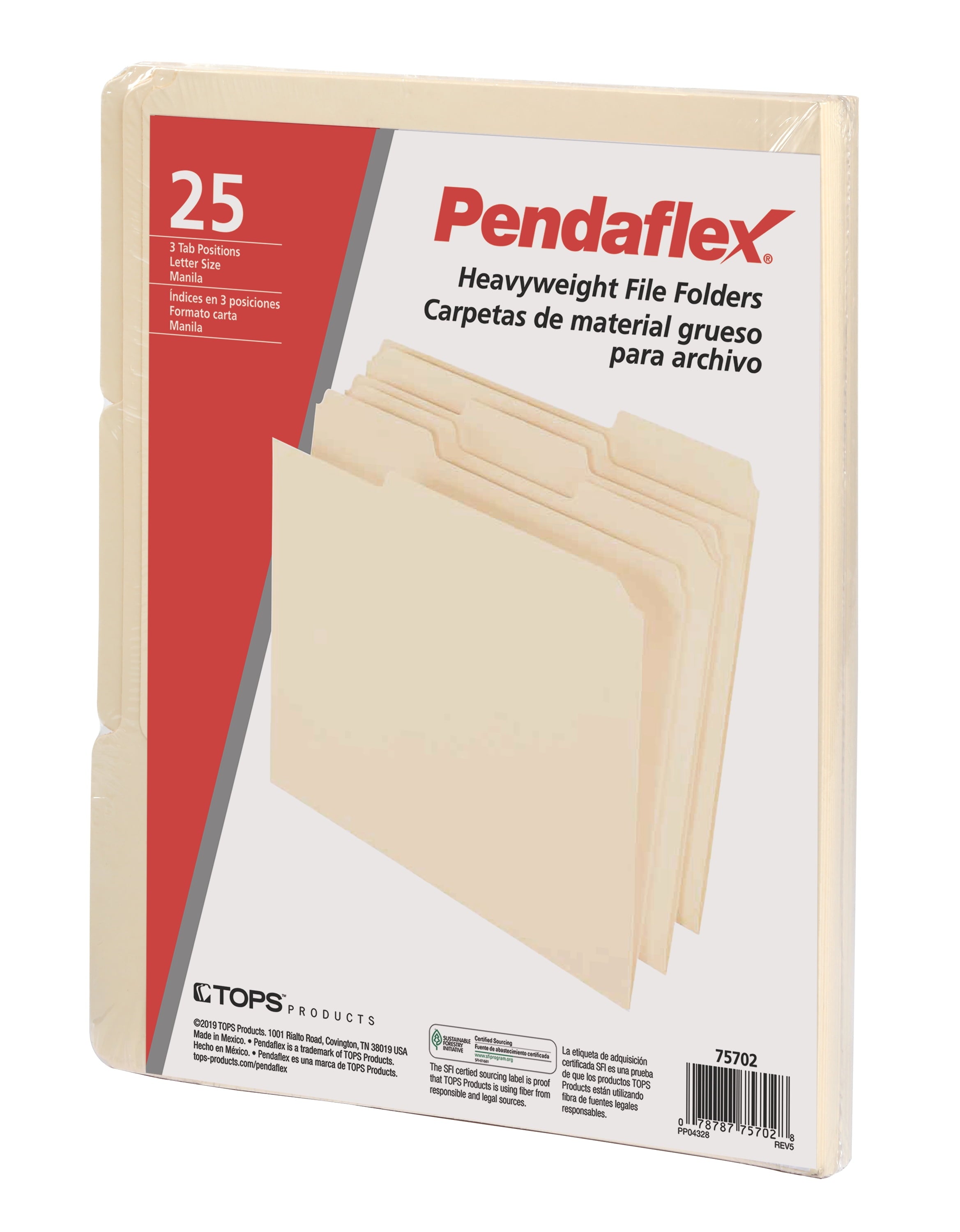 Pendaflex® Heavyweight File Folder, Letter Size, 25 per Pack, Manila