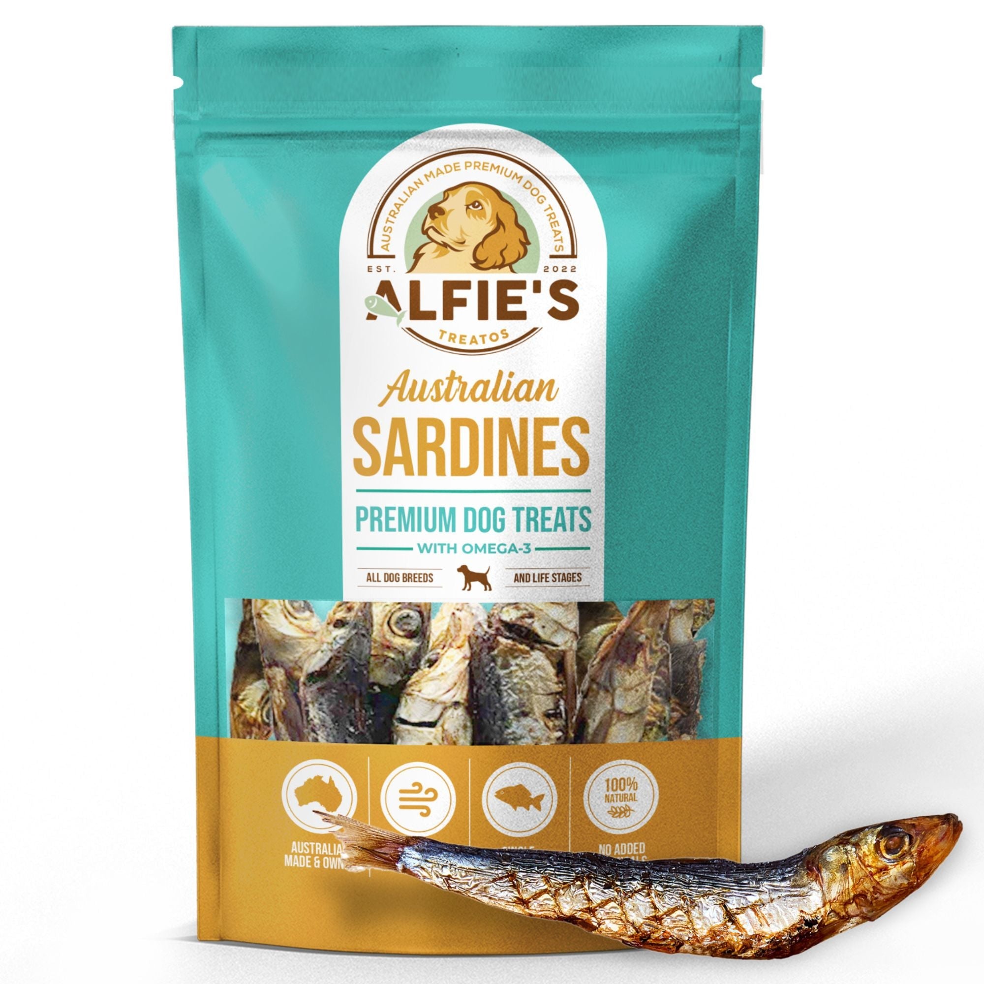Australian Sardines Dog Treats - High Omega-3, Protein-Rich, Sustainably Wild-Caught