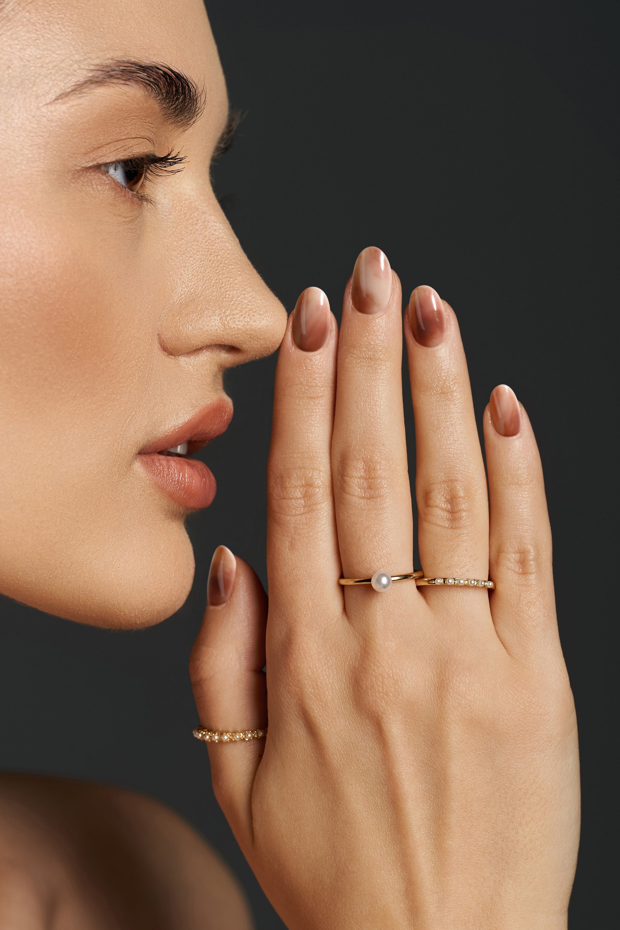 Smoky Mocha Swirl Press-On Nails - Elegant, Durable & Easy Application