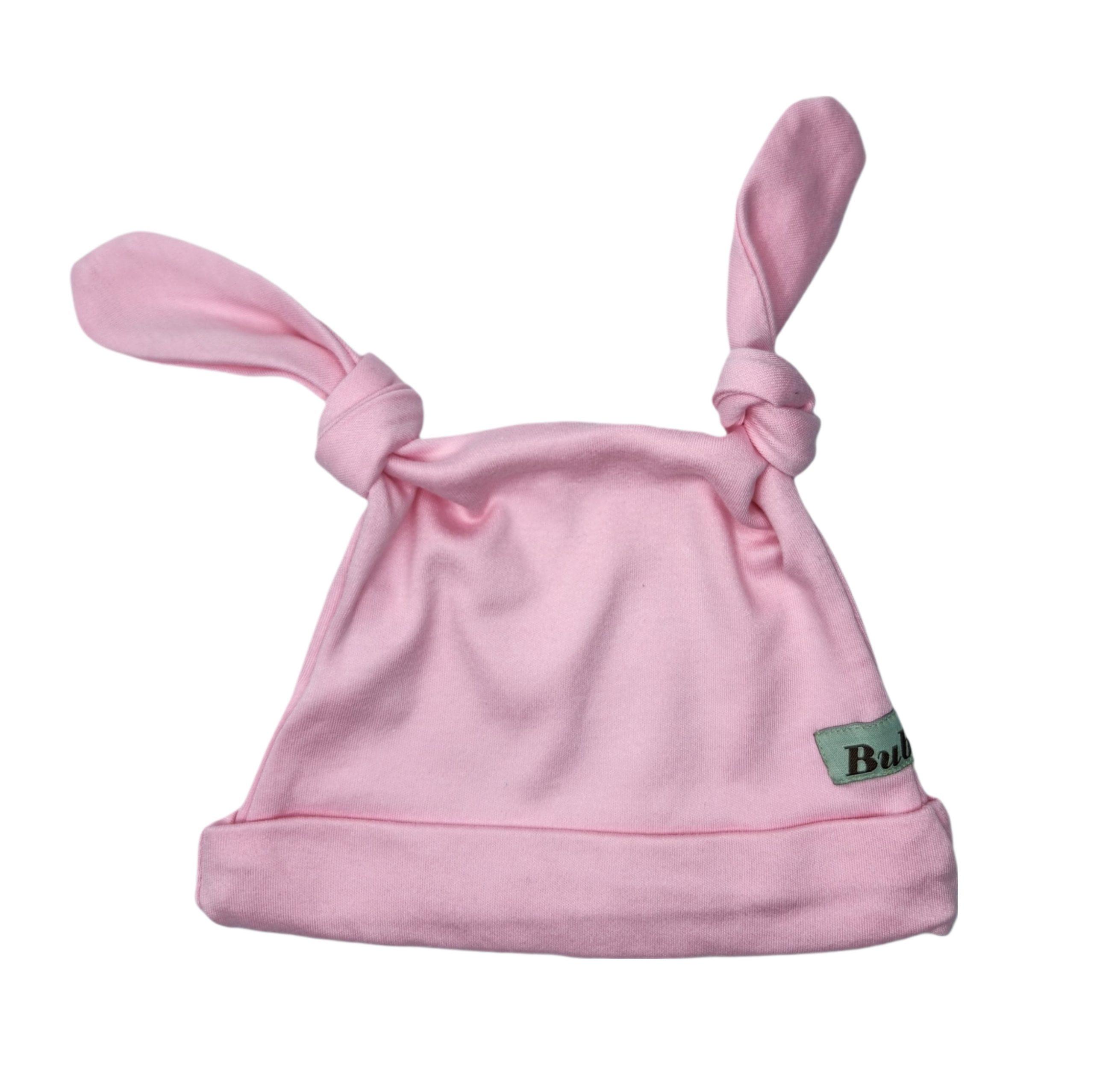 Pink Double Knotted Baby Hat | 100% Cotton Newborn & Toddler Beanie