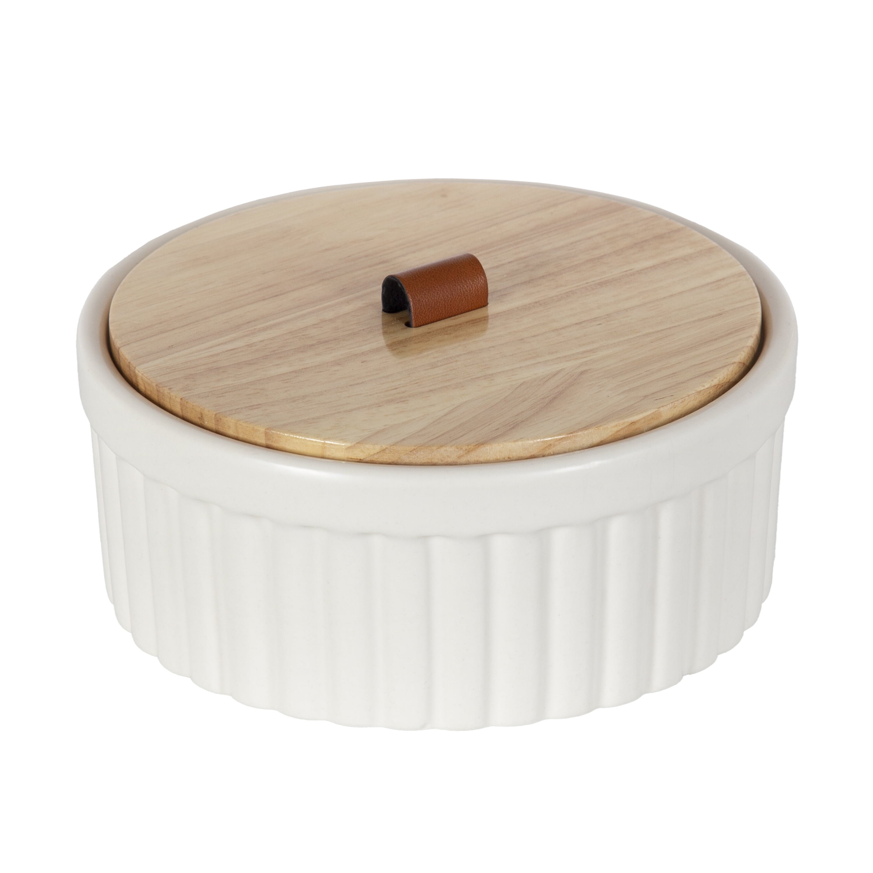 Better Homes & Gardens 2.5" X 6.18" Ribbed Off-White/Cream Ceramic Decorative Container