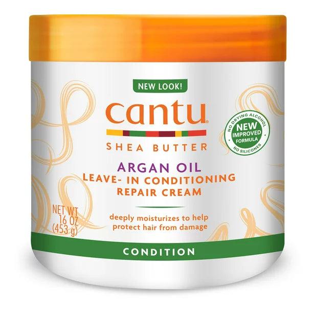Cantu Argan Oil Leave-In Conditioning Repair Cream for Dry & Coarse Hair (16 OZ) 