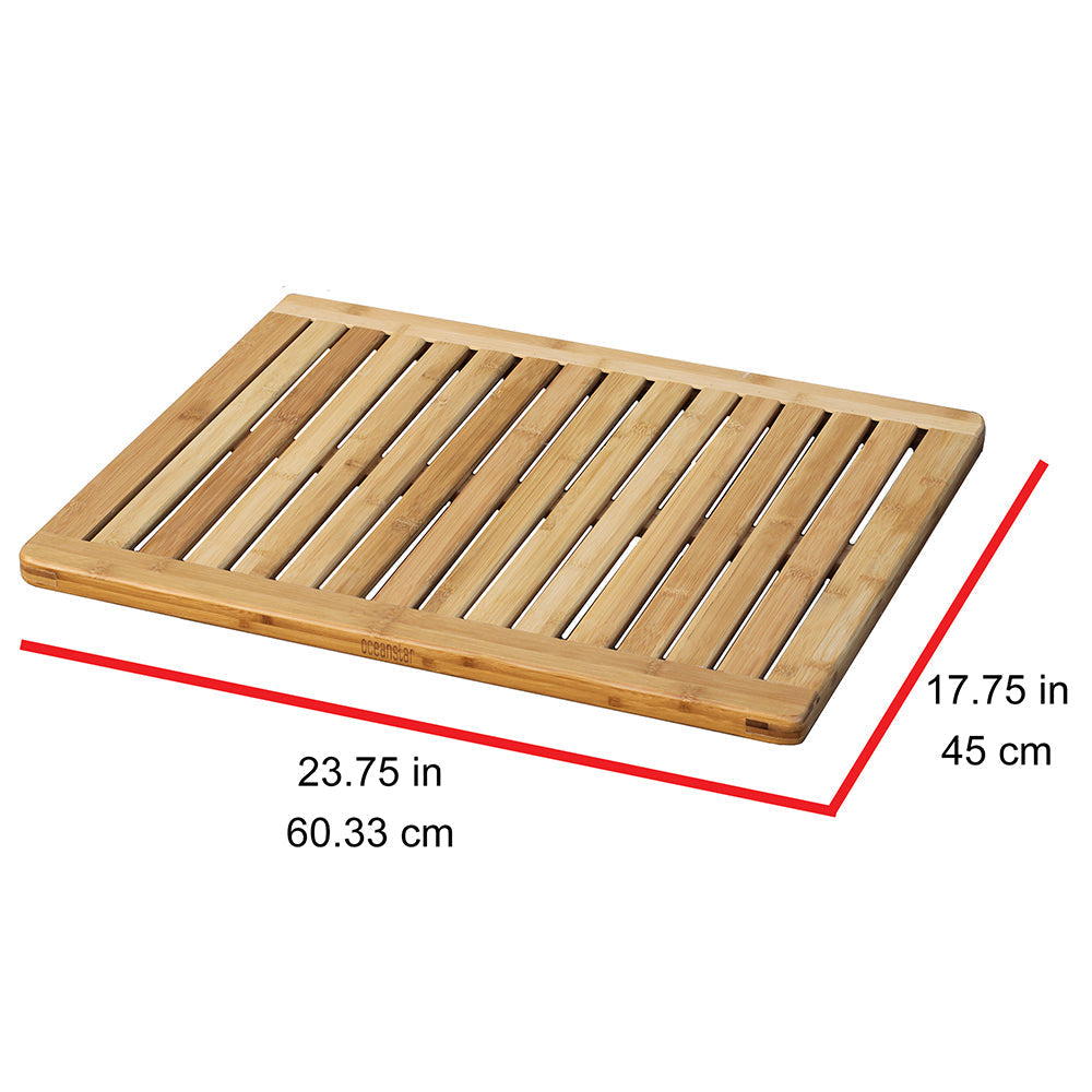 Eco-Friendly Bamboo Shower & Bath Mat - Indoor/Outdoor Non-Slip Spa Rug 
