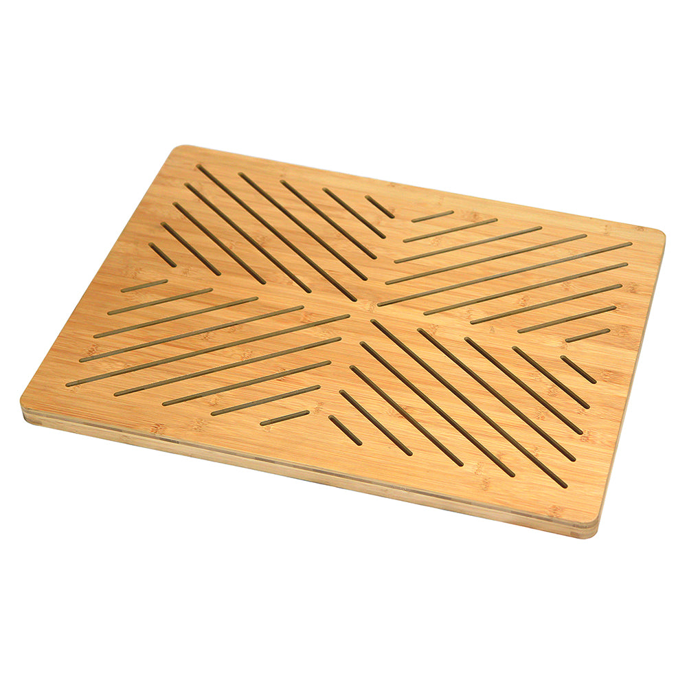 Eco-Friendly Non-Slip Bamboo Bath Mat with Ventilation – Indoor/Outdoor Spa Style