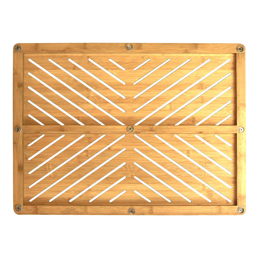 Eco-Friendly Non-Slip Bamboo Bath Mat with Ventilation – Indoor/Outdoor Spa Style 