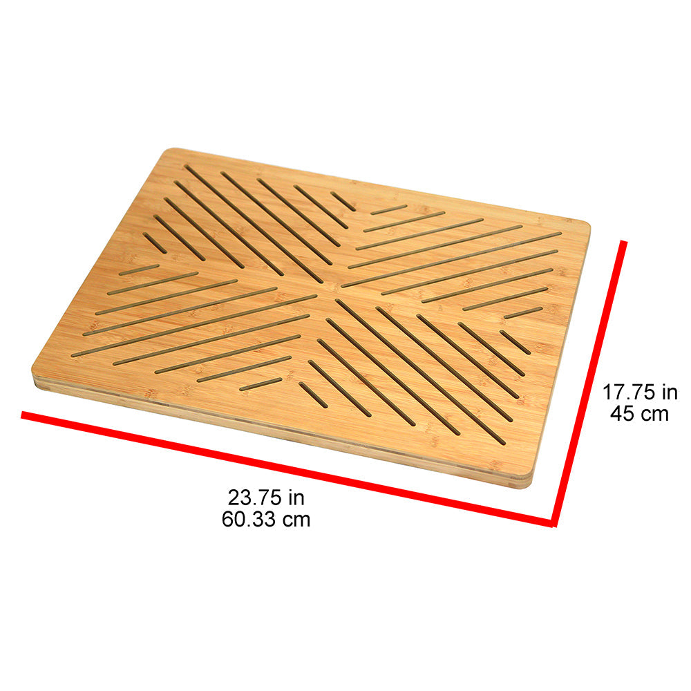 Eco-Friendly Non-Slip Bamboo Bath Mat with Ventilation – Indoor/Outdoor Spa Style 