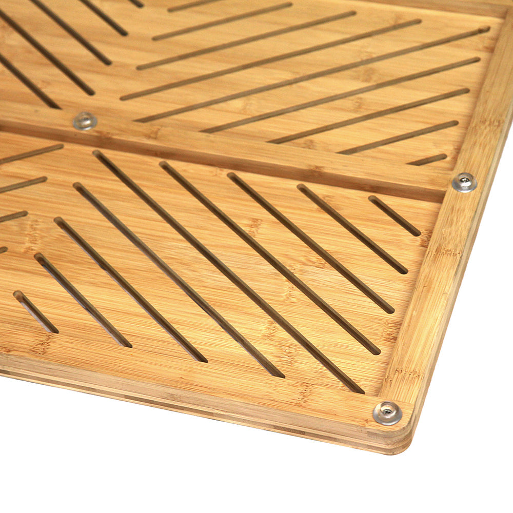 Eco-Friendly Non-Slip Bamboo Bath Mat with Ventilation – Indoor/Outdoor Spa Style 