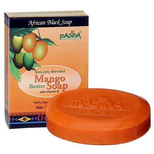 Natural African Mango Butter Soap with Vitamin E - Moisturizing & Soothing for Dry Skin, Halal & Vegan, 3.5 OZ