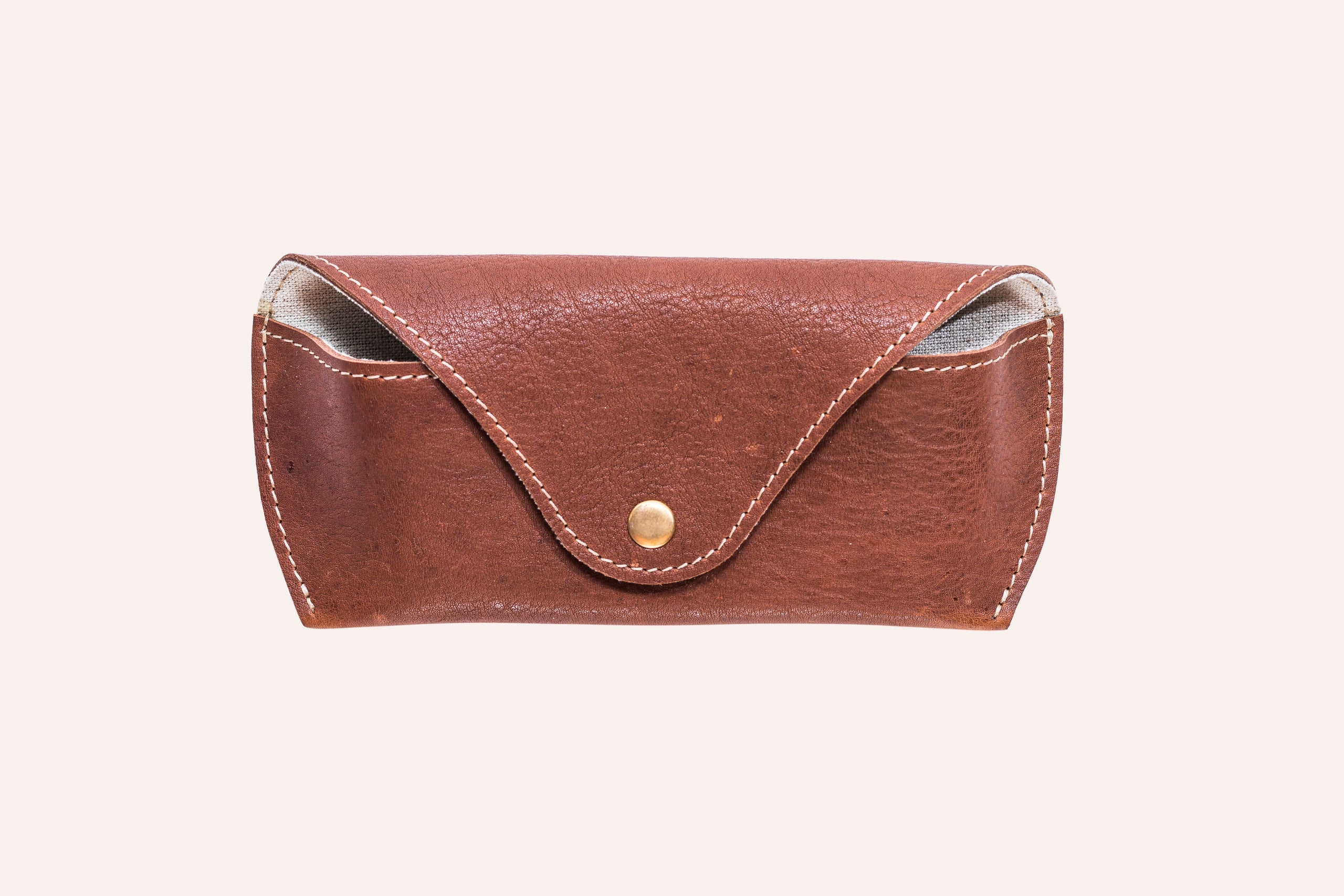 Genuine Leather Sunglass Holder Case – Durable Eyewear Protector with Button Closure for Men & Women