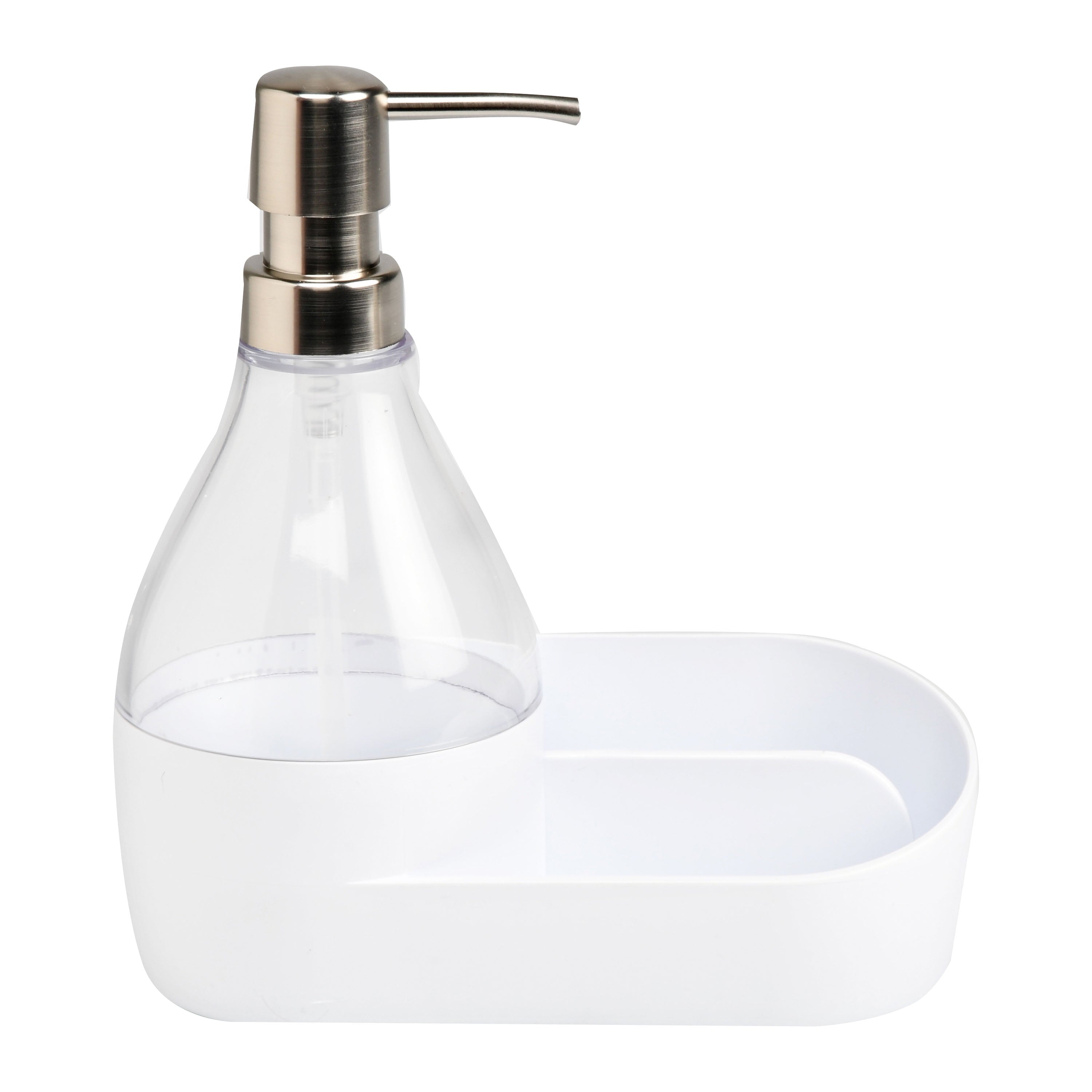 Mainstays Soap Pump and Sponge Holder, Soap Dispenser with Built-In Caddy, 17.1 Oz (508 Ml)
