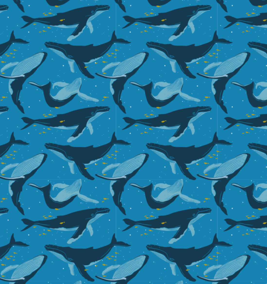 Eco-Friendly Reusable Ocean Furoshiki Gift Wrap – Whales & Waves Design, Supports Marine Conservation