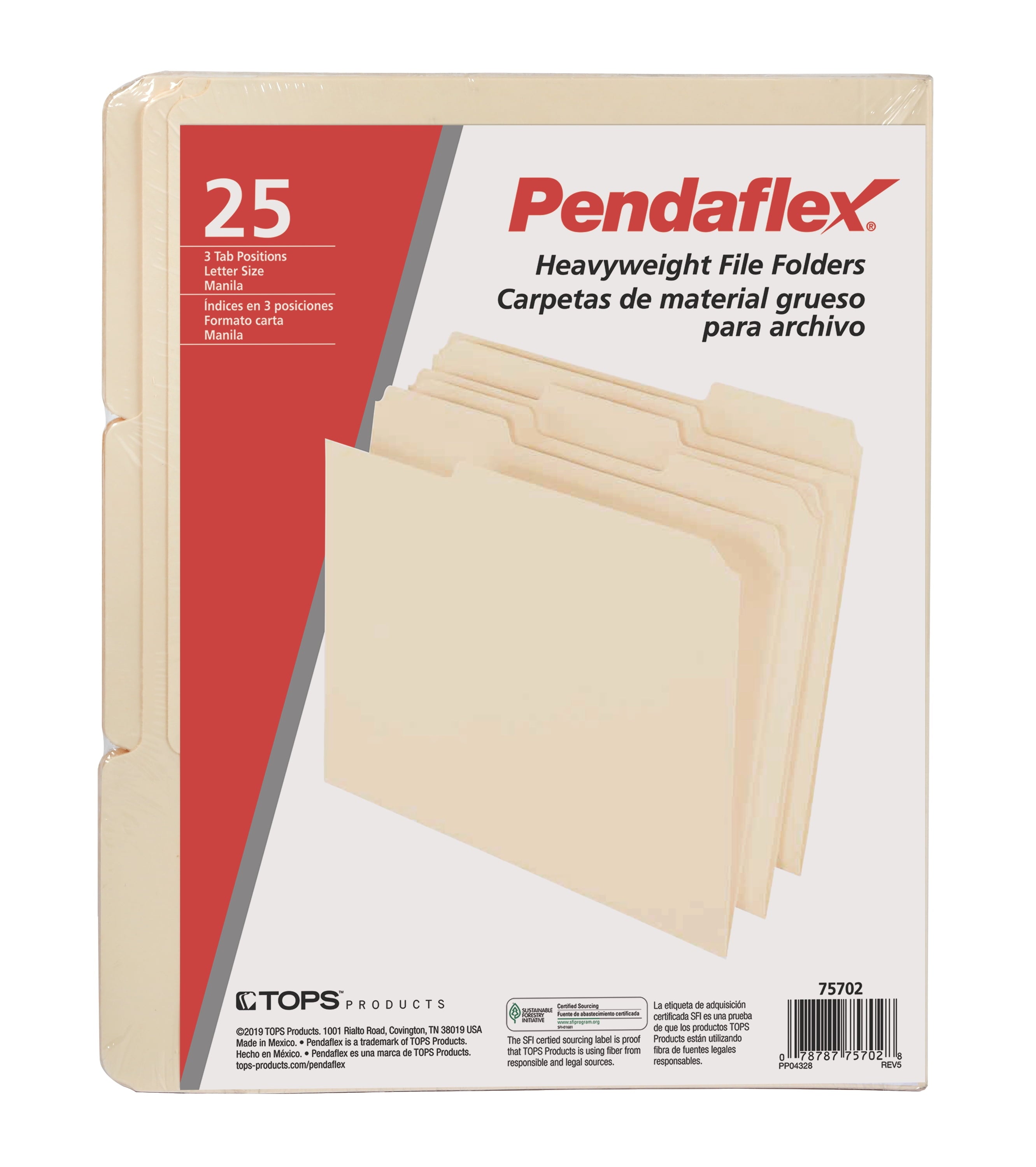 Pendaflex® Heavyweight File Folder, Letter Size, 25 per Pack, Manila