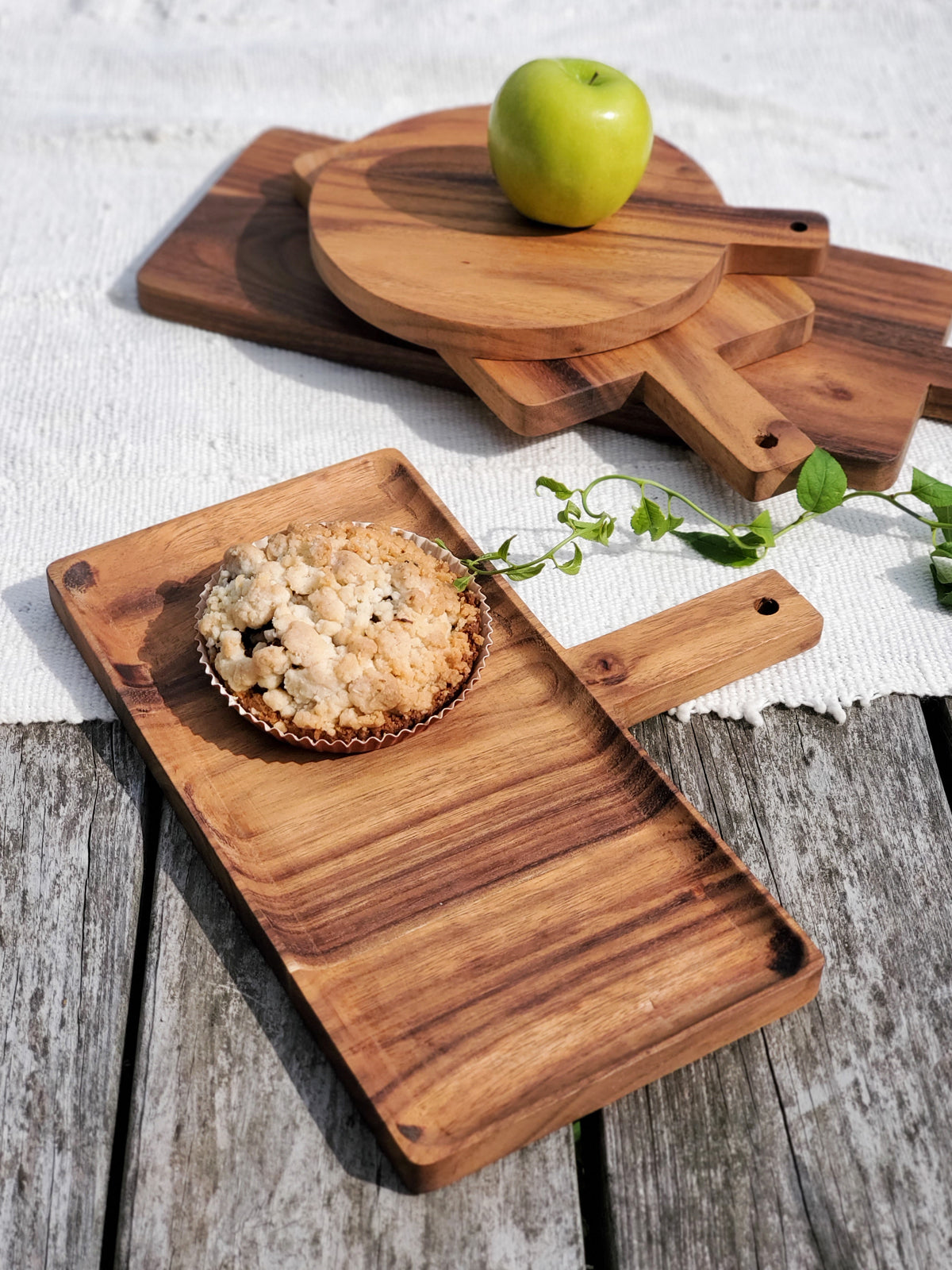Handcrafted Rustic Wooden Serving Tray for Cheese and Appetizers – Sustainable Fair Trade Albizia Wood