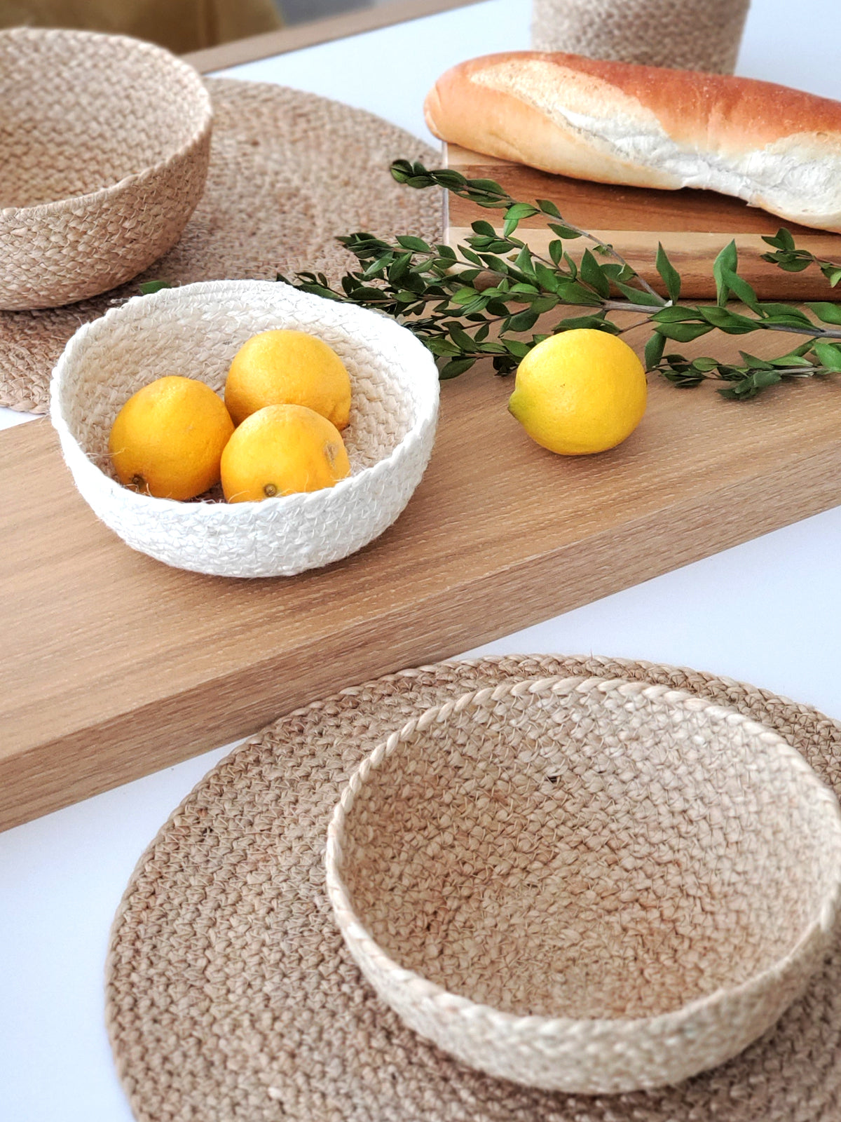 Set of 4 Handmade Natural Jute Candy Bowls - Eco-Friendly Artisan Craftsmanship from Bangladesh