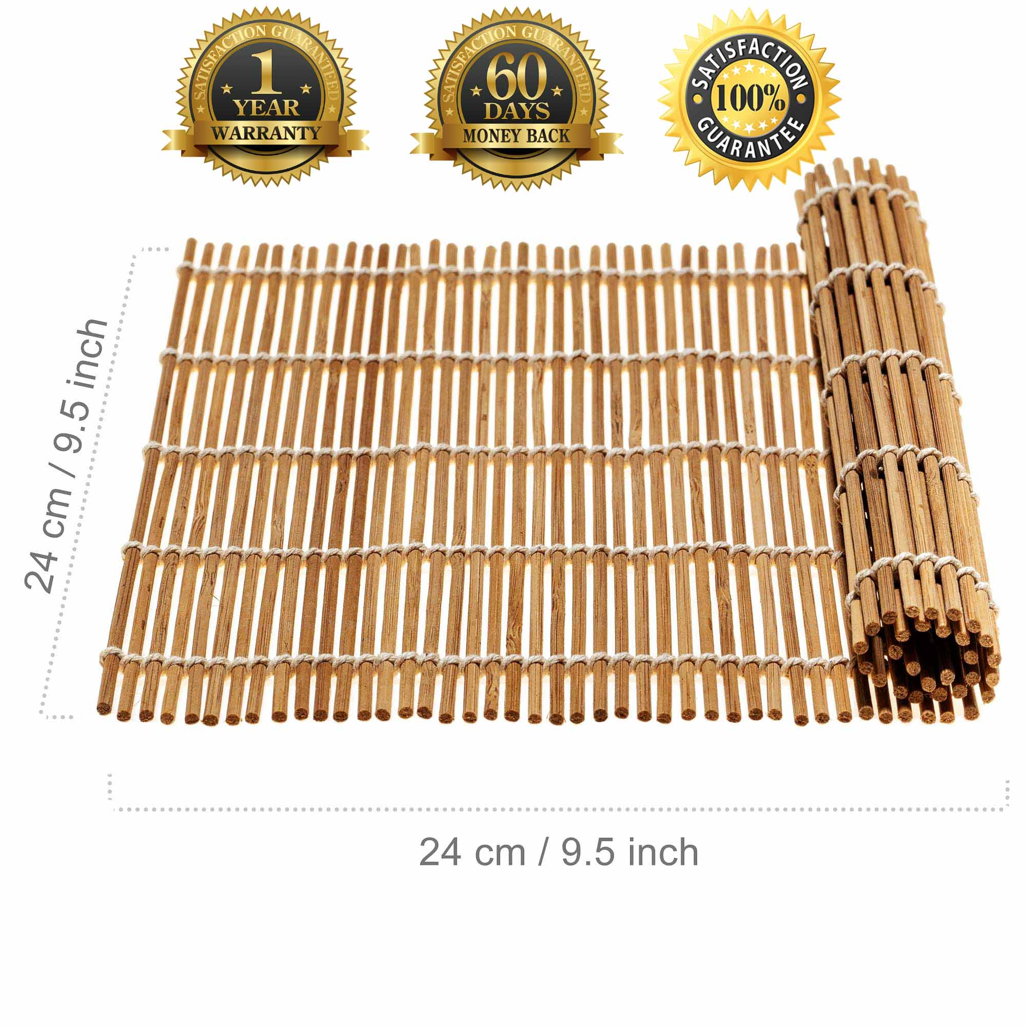 Complete Bamboo Sushi Making Kit for Beginners & Pros - Includes 2 Carbonized Sushi Mats, 5 Reusable Bamboo Chopsticks, Rice Paddle & Spreader - Eco-Friendly and Plastic-Free Sushi Set