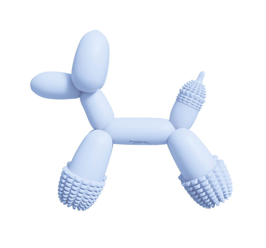 Blue Balloon Dog Chew Toy for Small Breeds - Stylish Dental Care & Home Decor 