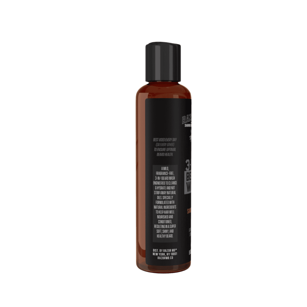 3 in 1 Beard Wash Sandalwood – Beard Shampoo, Conditioner & Face Cleanser for Men