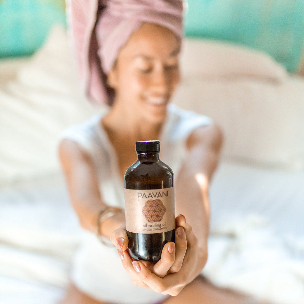 Cinnamon Mint Ayurvedic Oil Pulling | Natural Oral Detox & Gum Health