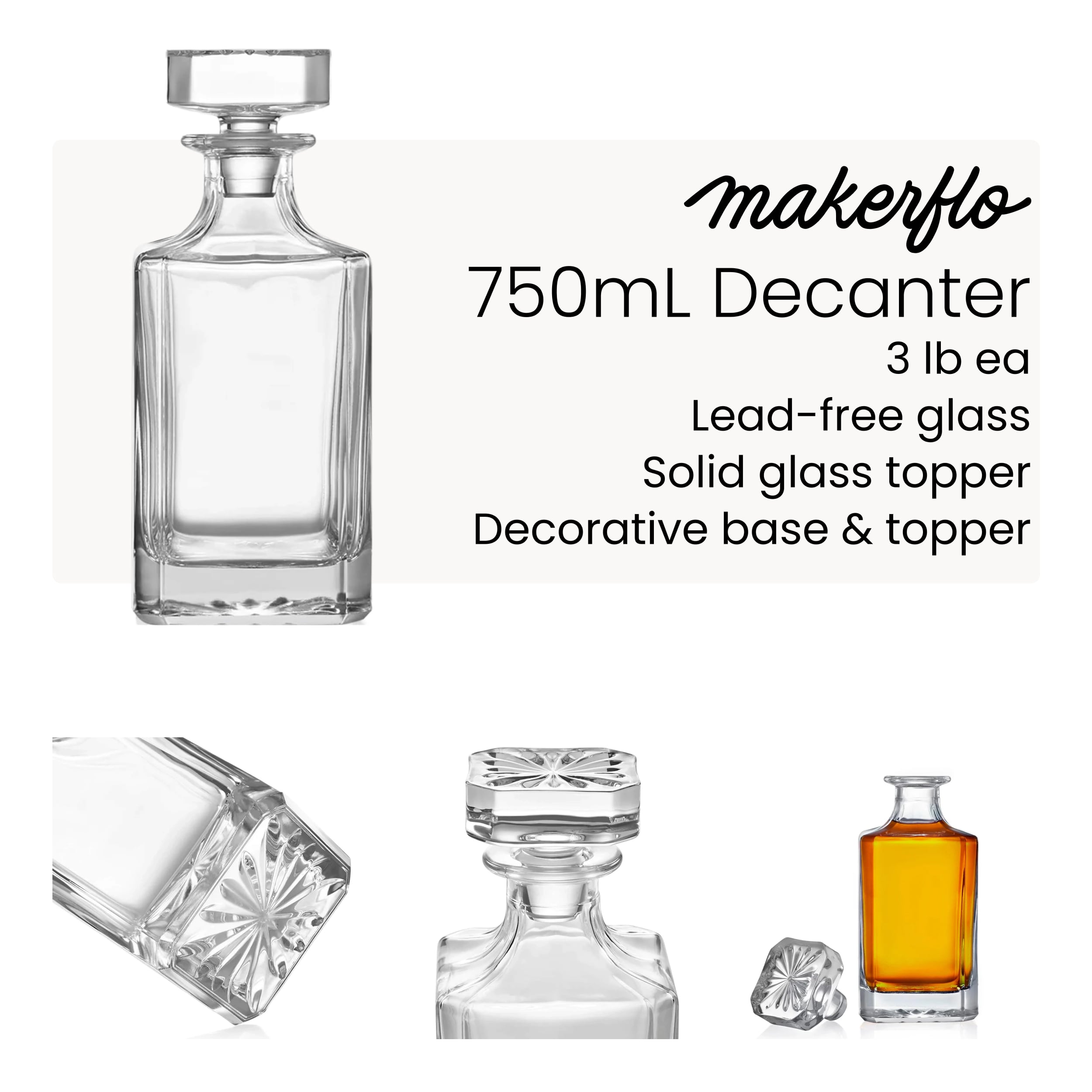 Whiskey Decanter - Square - 750mL-1