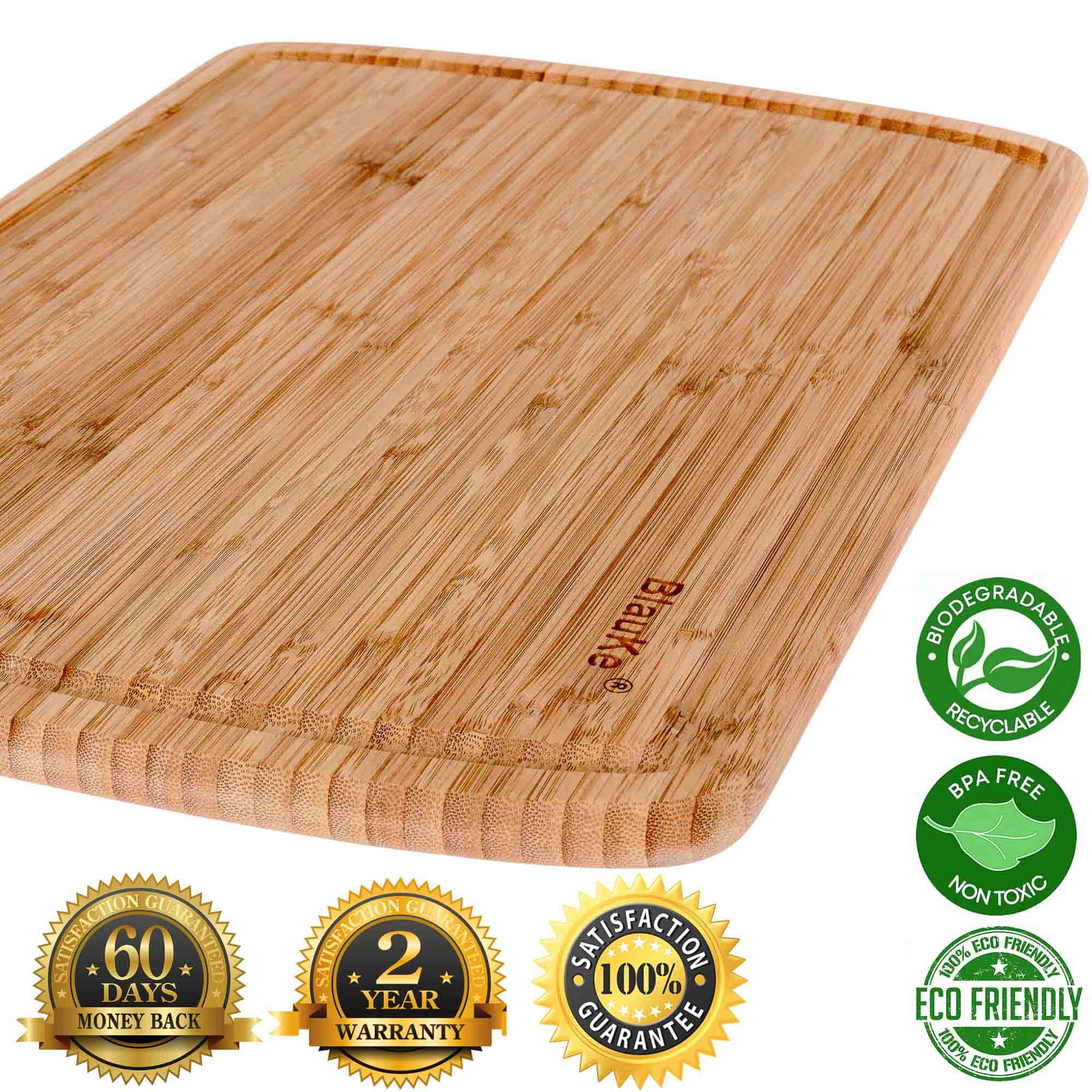 Premium Bamboo Cutting Board 18x12 Inch - Extra Large Charcuterie Platter & Butcher Block with Juice Groove for Kitchen
