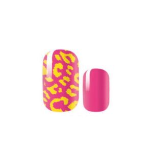 Orange Pink Nail Polish Stickers – Vibrant Non-Toxic Nail Wraps for Long-Lasting Manicure (16-Piece Set)
