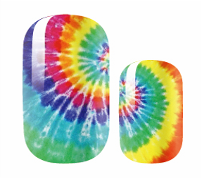 Tie Dye Nail Stickers – Colorful Rainbow Nail Wraps, Long-Lasting Non-Toxic Nail Art (16-Piece Set)
