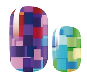 Puzzled Nail Polish Stickers – Colorful Pixel Nail Wraps, Long-Lasting Non-Toxic Manicure (16-Piece Set)