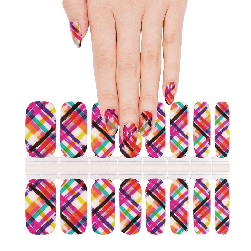 Ribbons Nail Polish Stickers – Long-Lasting Non-Toxic Nail Wraps (16-Piece Set)