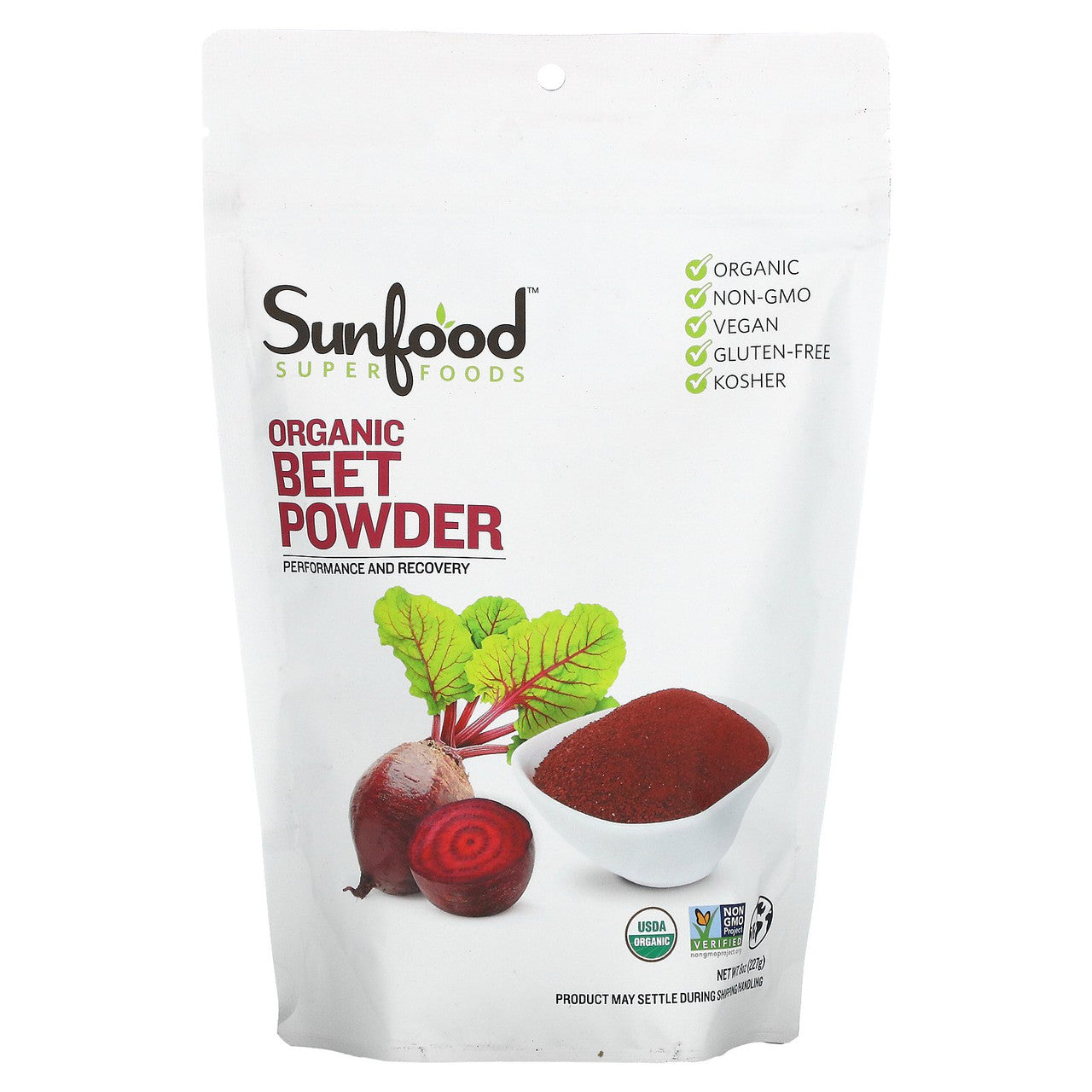 Sunfood Organic Beet Powder (8 oz) – Natural Superfood for Energy, Stamina & Heart Health