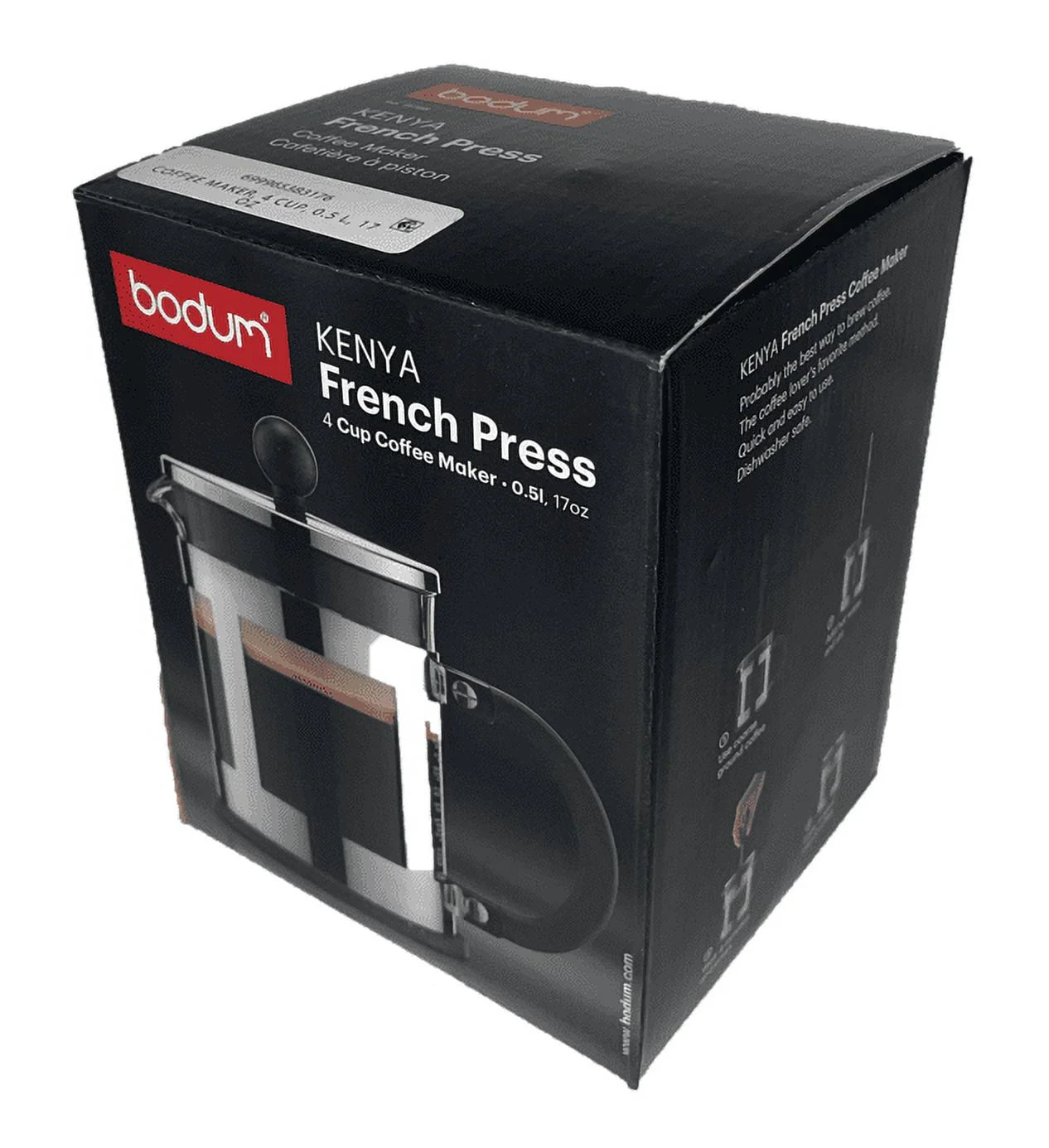Bodum 17 Oz Kenya French Press Coffeemaker, Stainless Steel, New