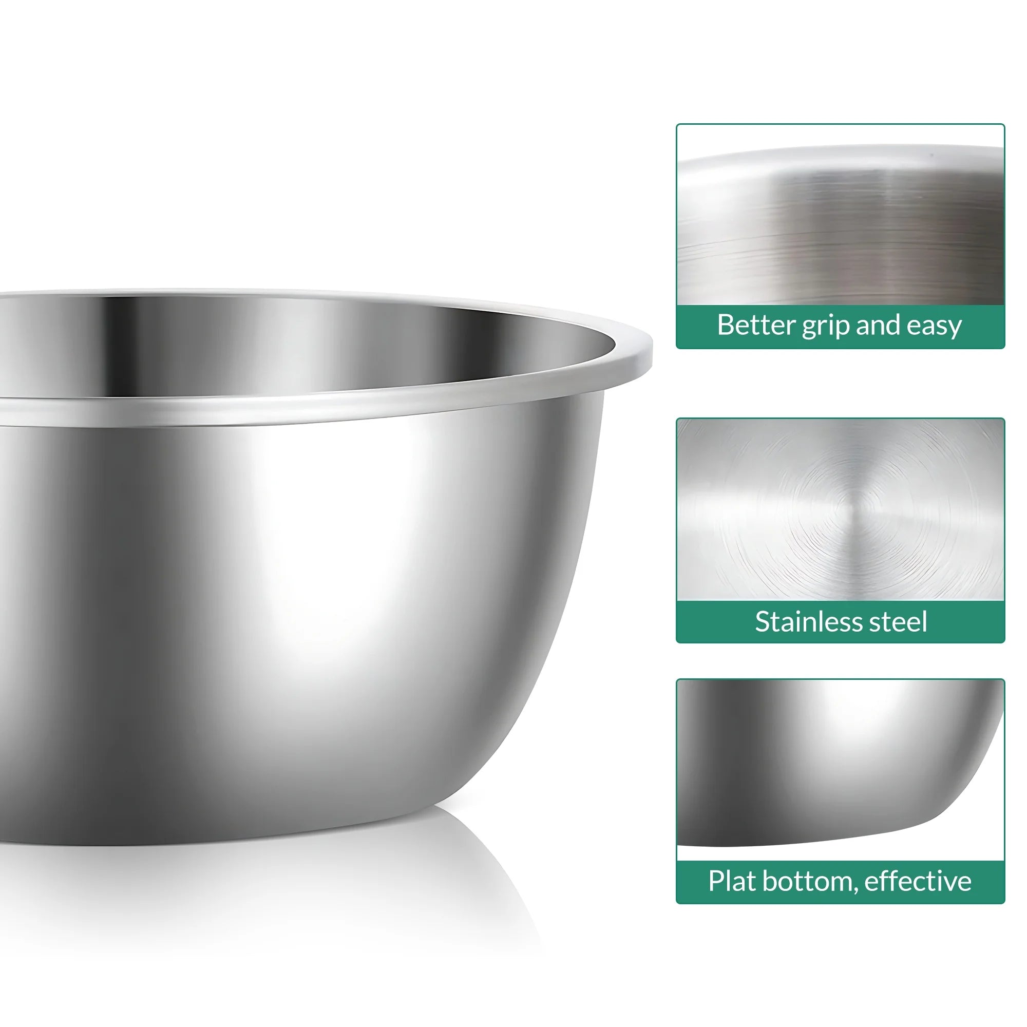 Stainless Steel Mixing Bowl Set Metal Nesting Bowls Space Saving Storage