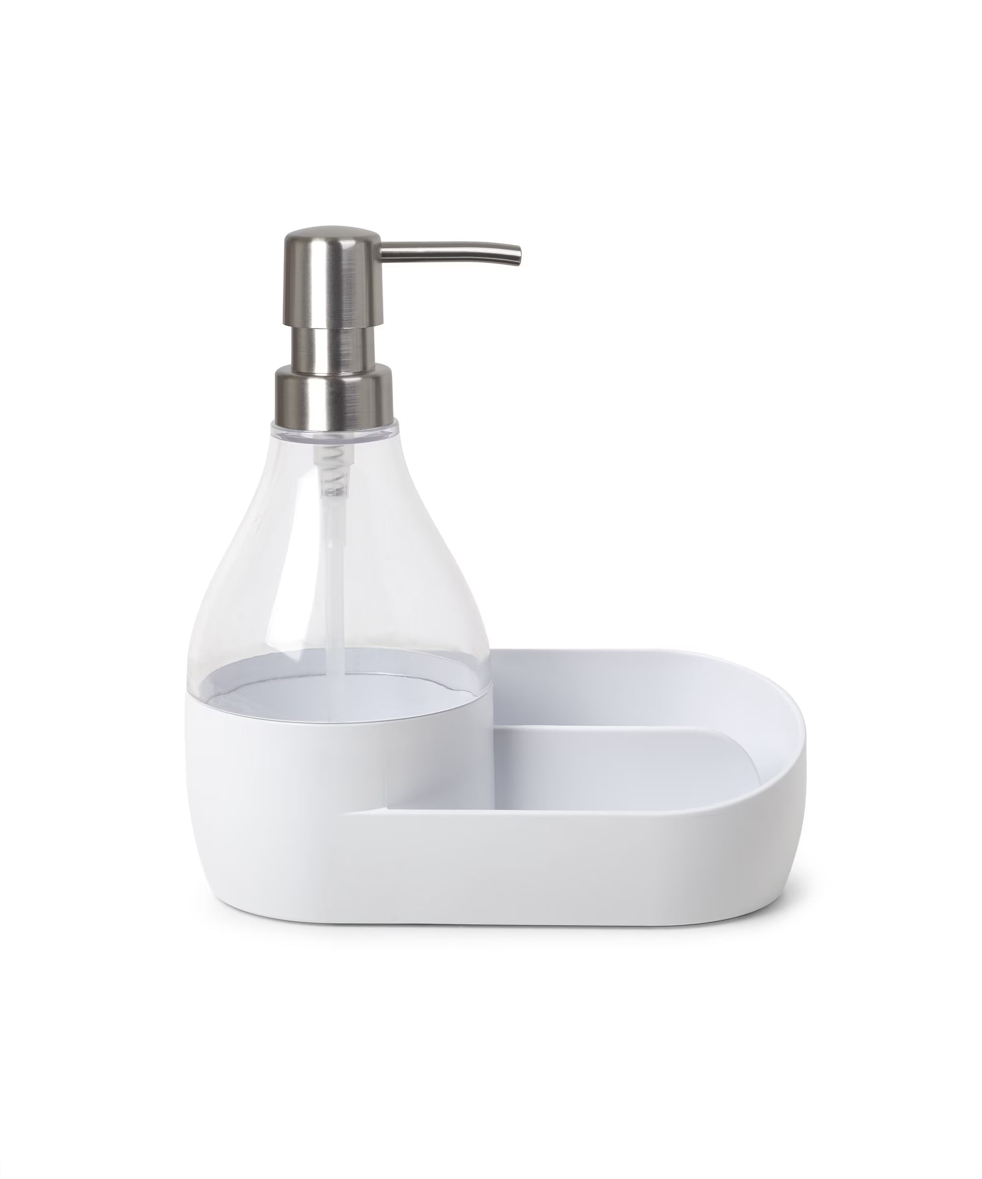 Mainstays Soap Pump and Sponge Holder, Soap Dispenser with Built-In Caddy, 17.1 Oz (508 Ml)