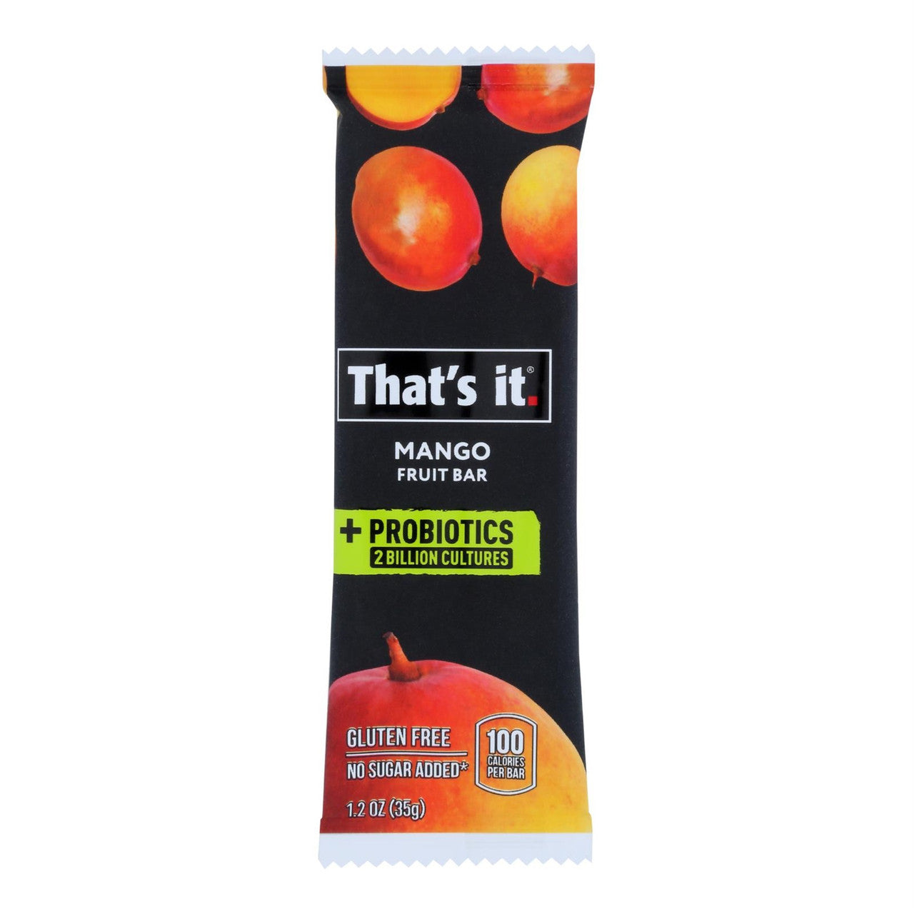 That’s It Probiotic Mango Fruit Bar (12 x 1.2 oz) | Gluten-Free, Vegan, Non-GMO Snack with Probiotics