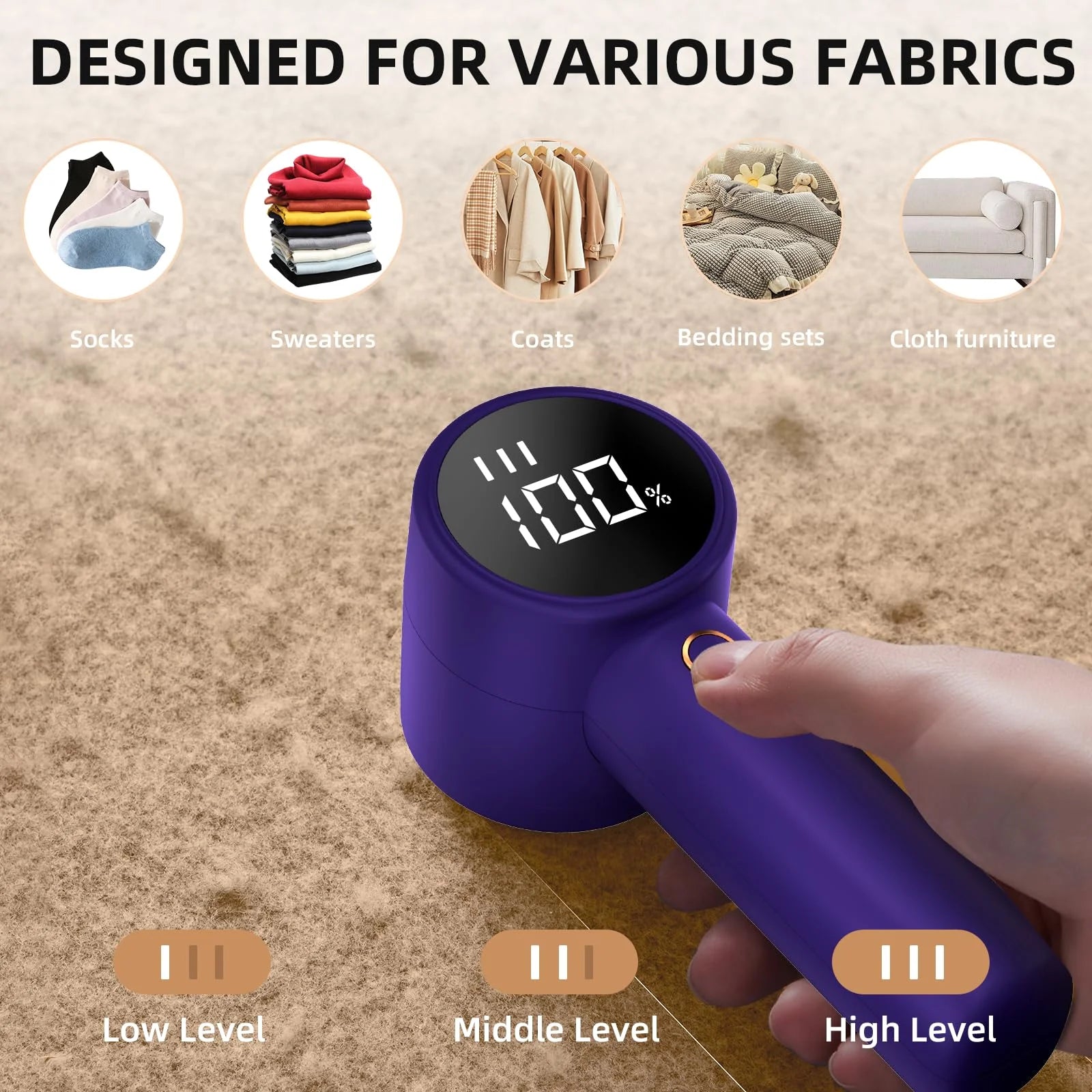 Frsara Fabric Shaver, Lint Remover Rechargeable, Electric Portable Sweater to Remove Pilling for Clothes, Furniture, Sweater, Couch, Blanket