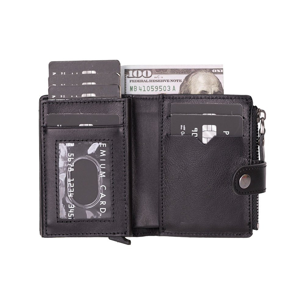 Andalusia Genuine Leather Pop-Up Cardholder with RFID Protection – Slim Wallet for Men & Women