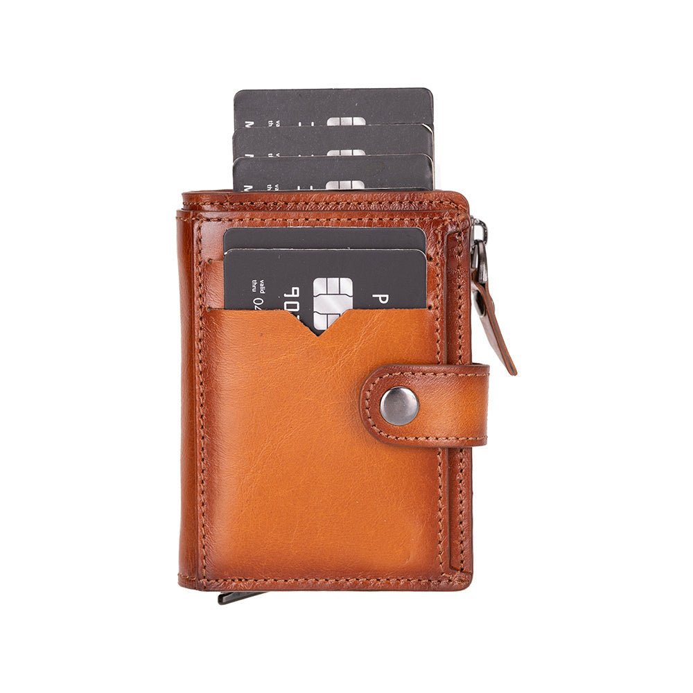 Andalusia Genuine Leather Pop-Up Cardholder with RFID Protection – Slim Wallet for Men & Women