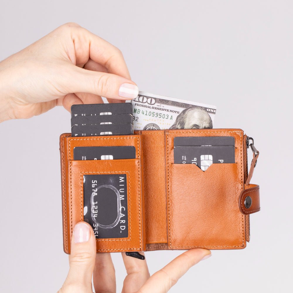 Andalusia Genuine Leather Pop-Up Cardholder with RFID Protection – Slim Wallet for Men & Women