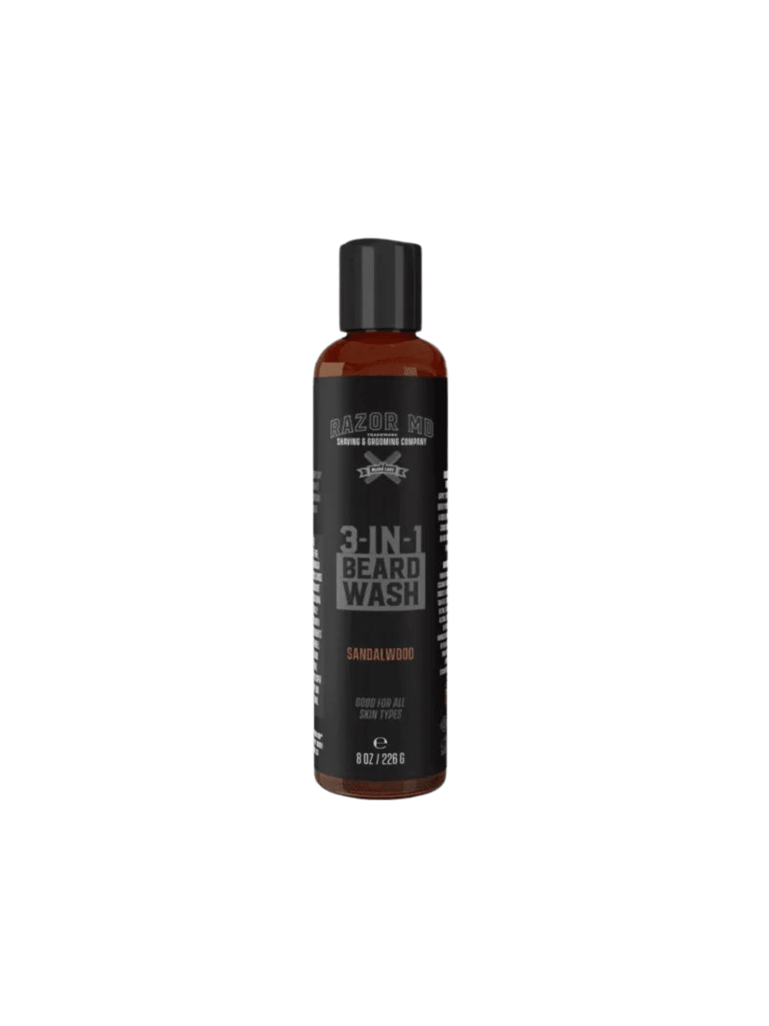 3 in 1 Beard Wash Sandalwood – Beard Shampoo, Conditioner & Face Cleanser for Men