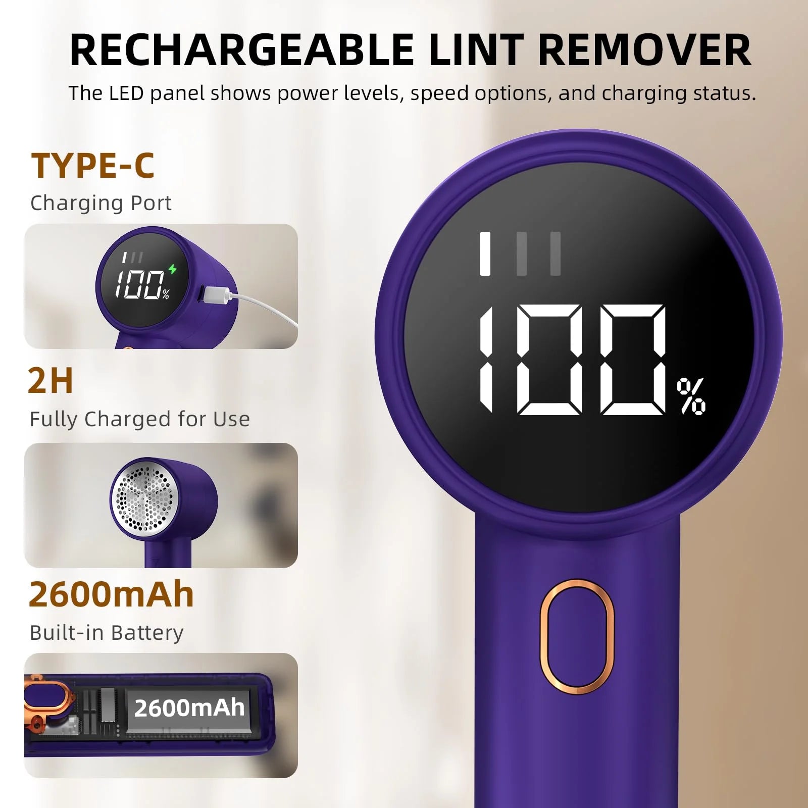 Frsara Fabric Shaver, Lint Remover Rechargeable, Electric Portable Sweater to Remove Pilling for Clothes, Furniture, Sweater, Couch, Blanket