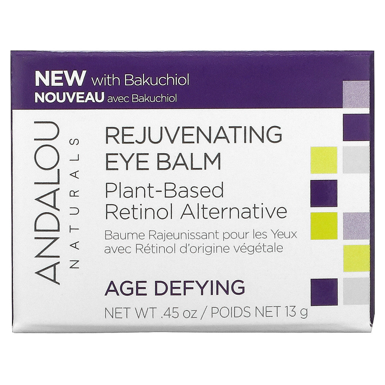 Andalou Naturals Rejuvenating Eye Balm – Plant-Based Retinol Alternative for Dark Circles, Puffiness & Fine Lines, 1 oz